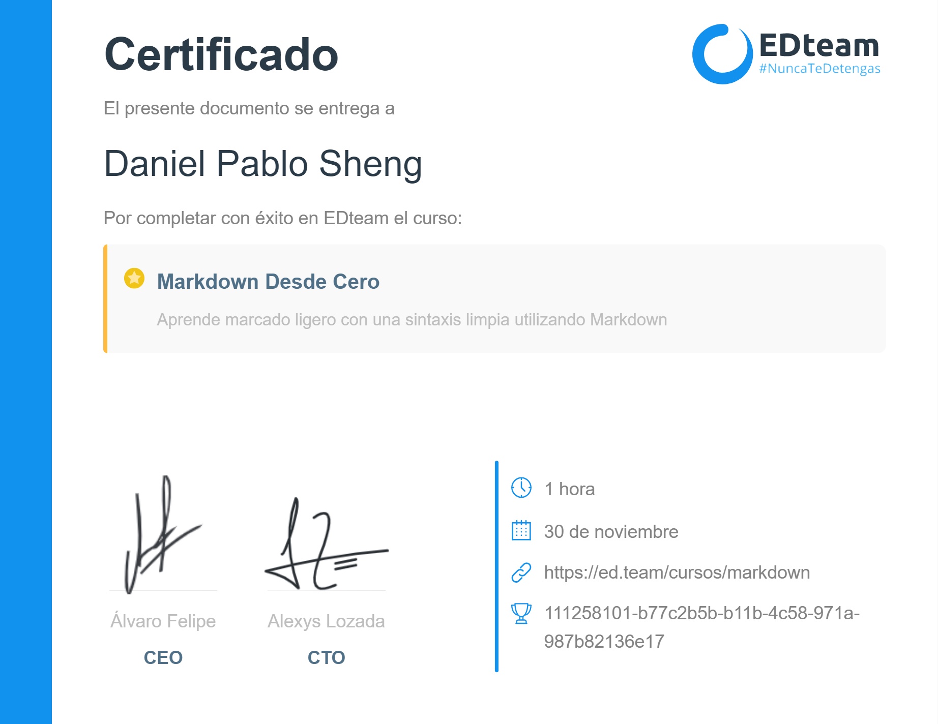 Certificado de curso