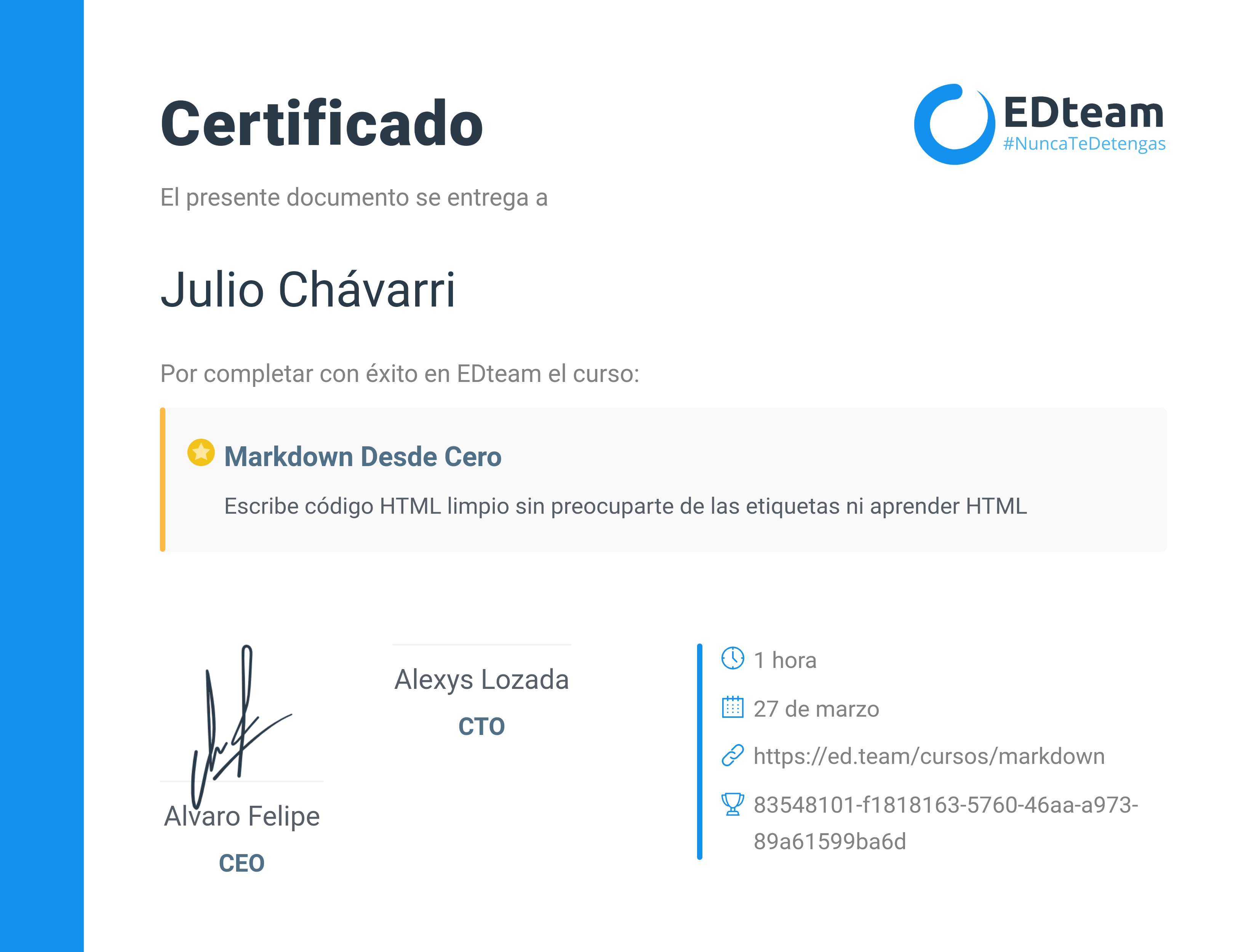 Certificado de curso