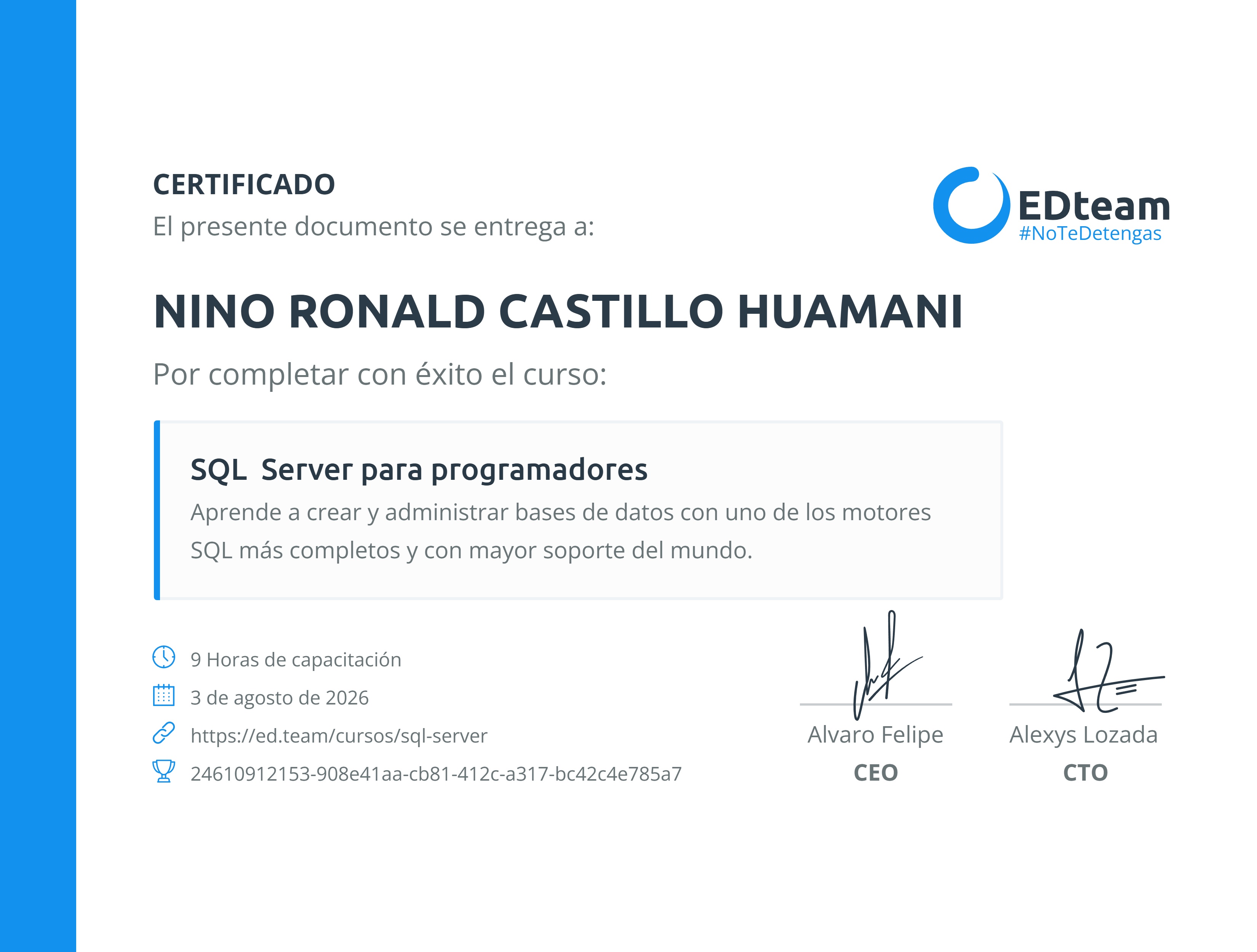 Certificado de curso