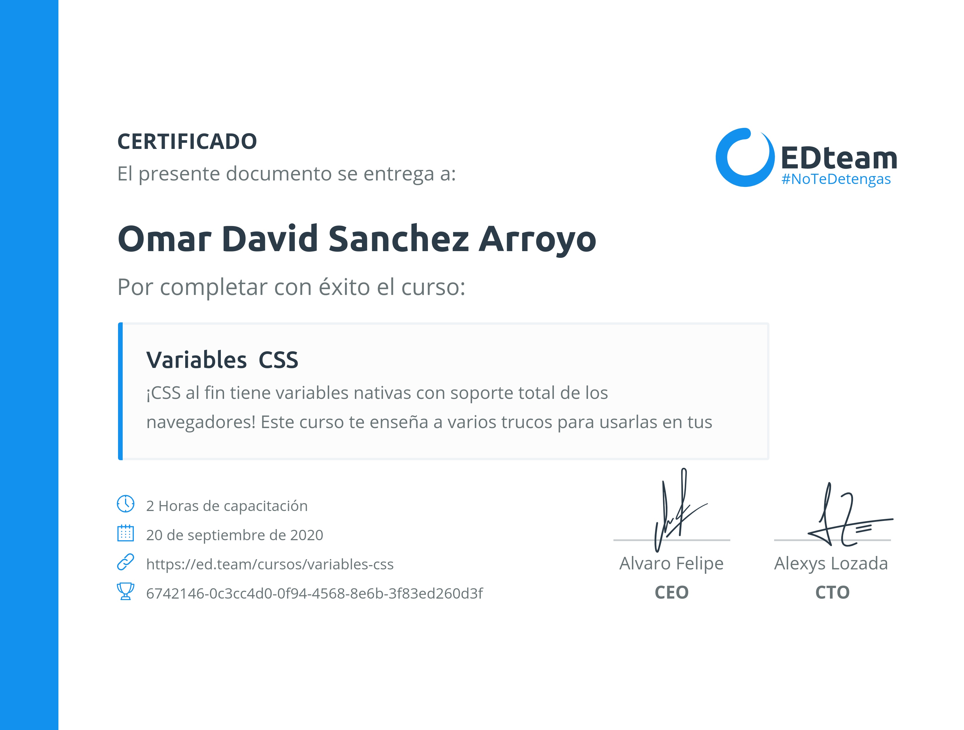 Certificado de curso