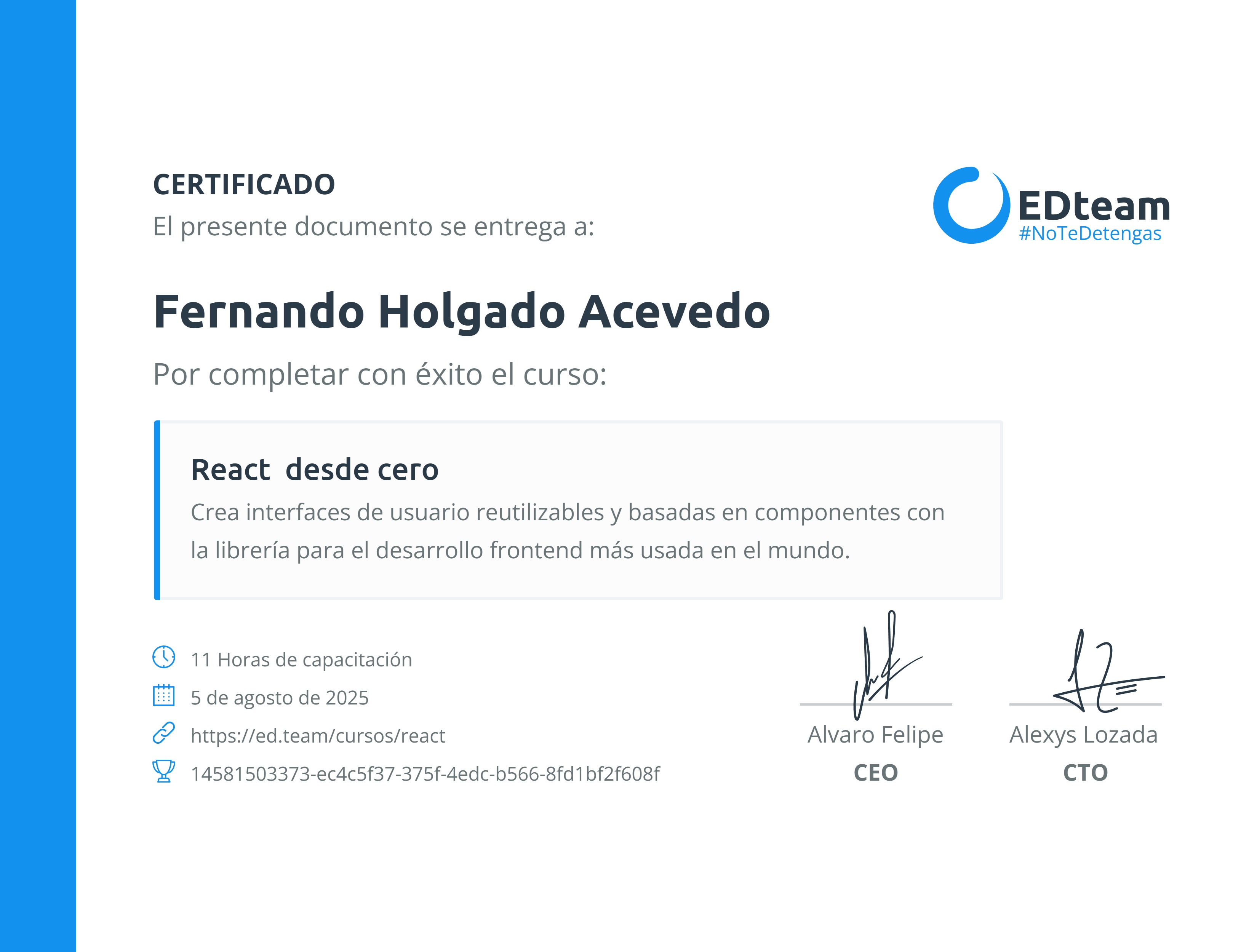 Certificado de curso