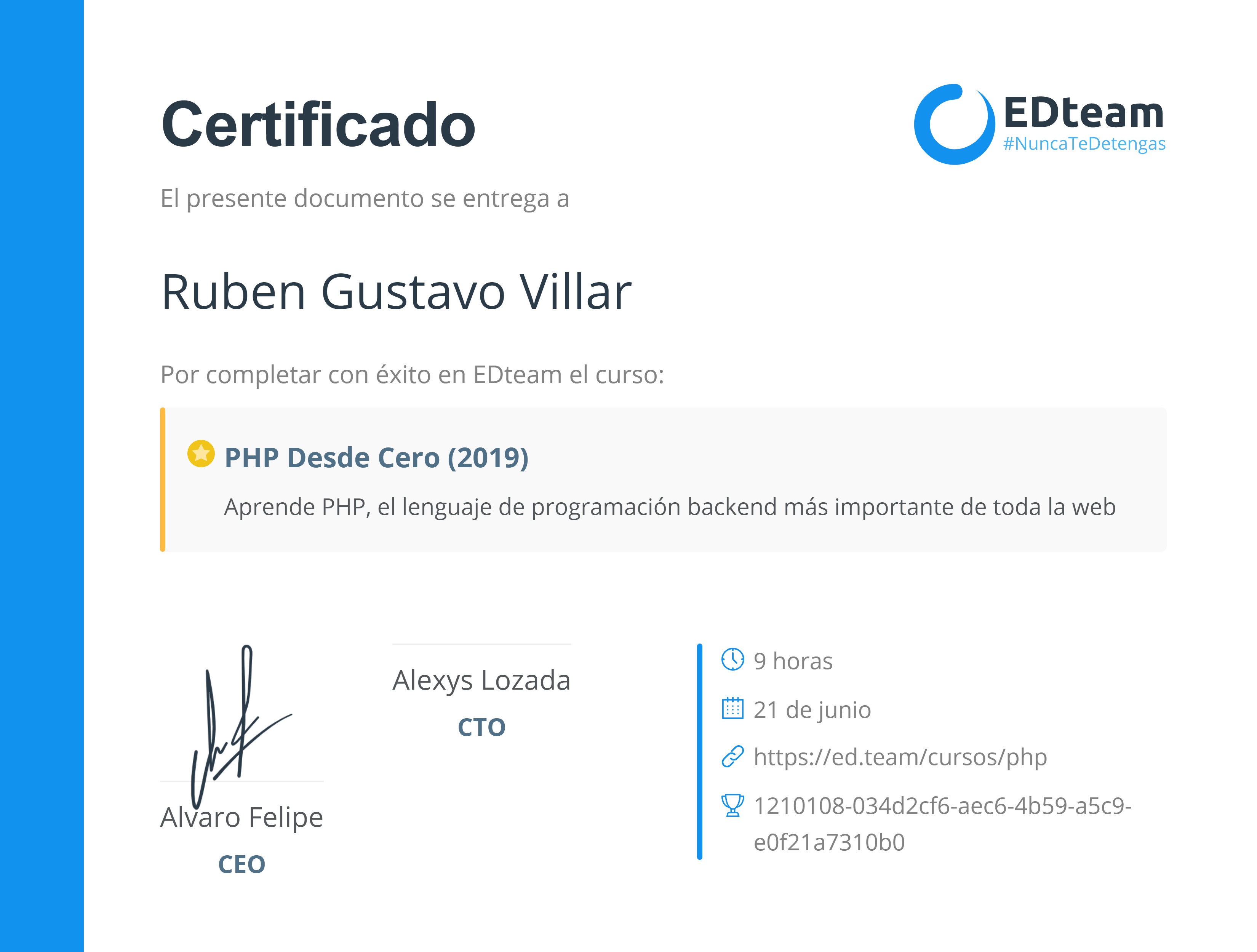 Certificado de curso
