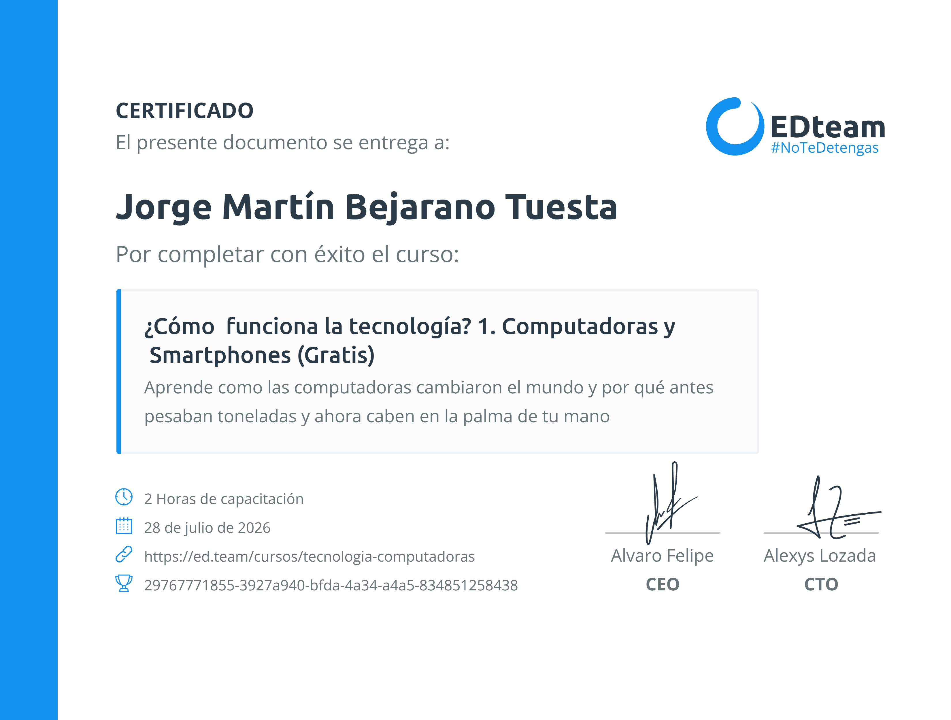 Certificado de curso