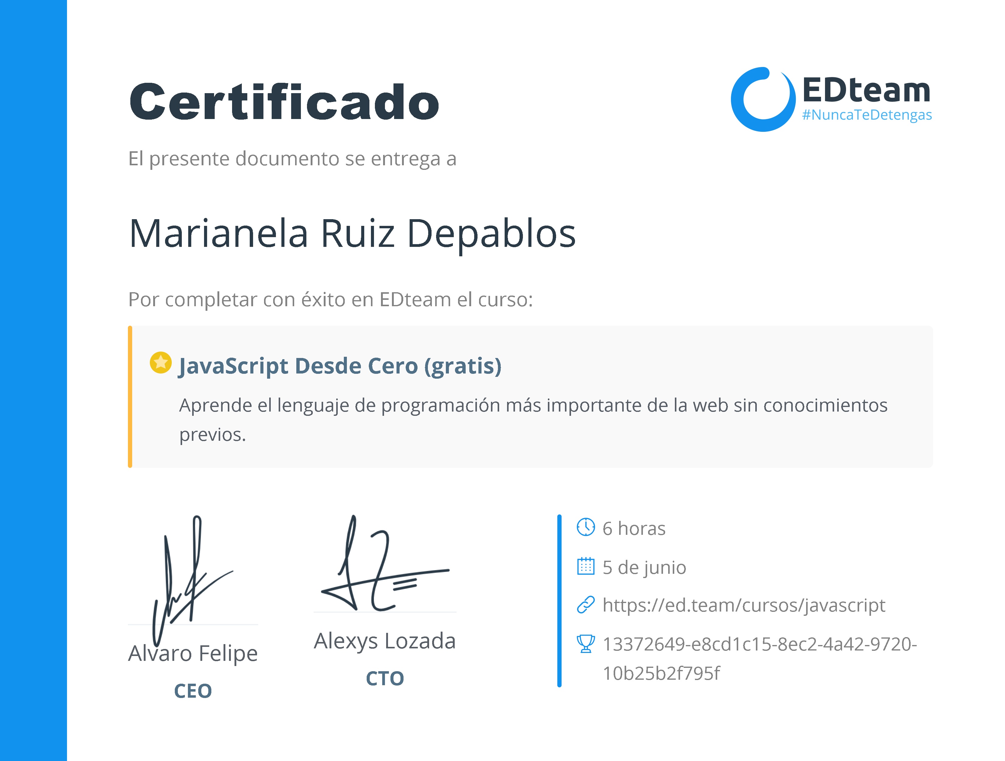 Certificado de curso