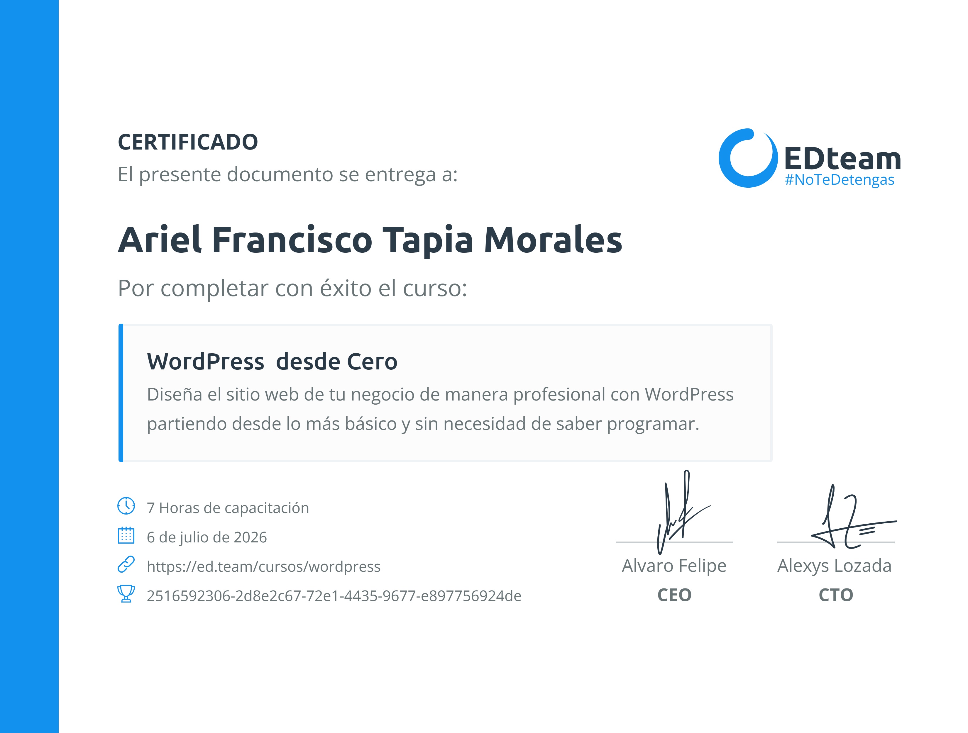 Certificado de curso