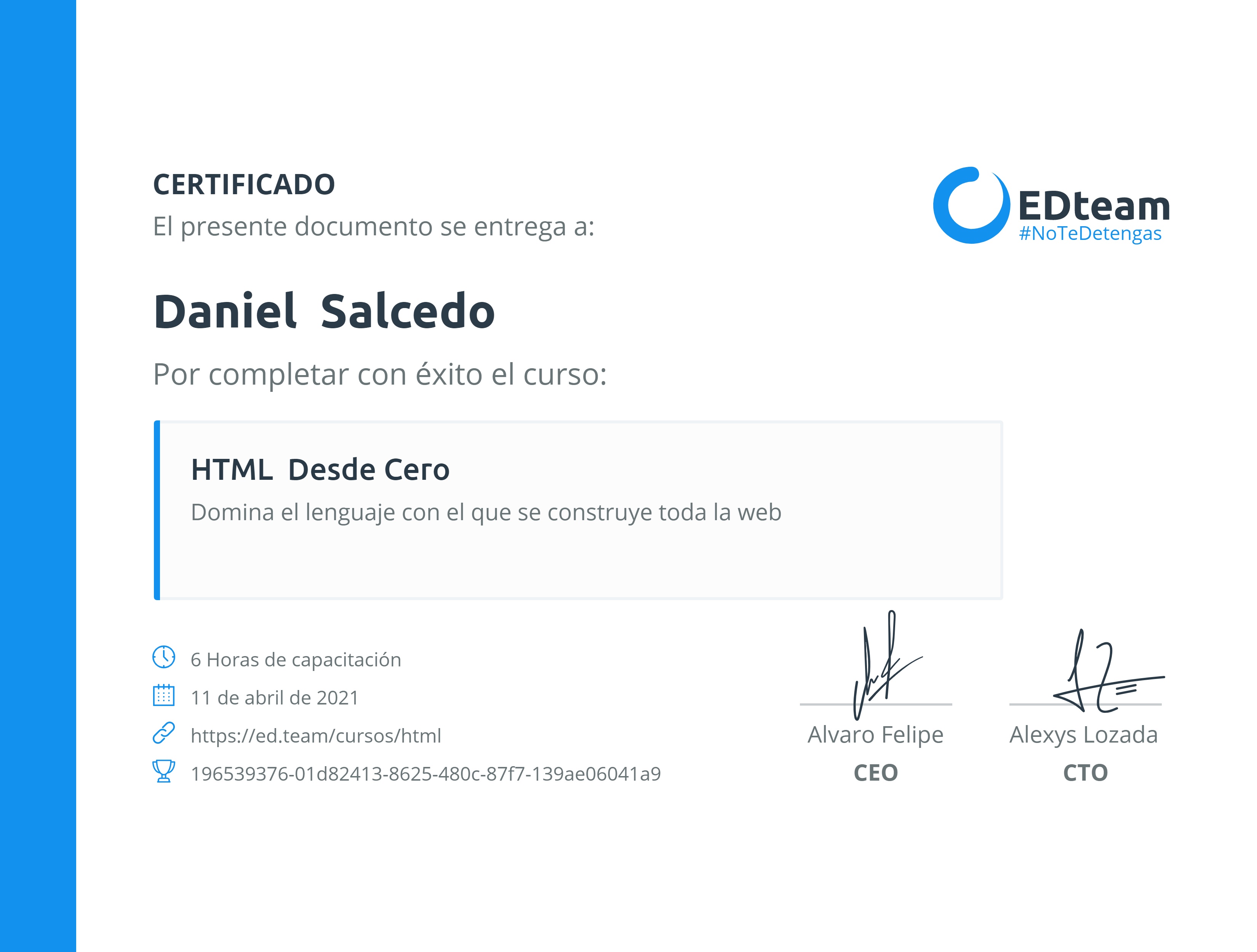 Certificado de curso