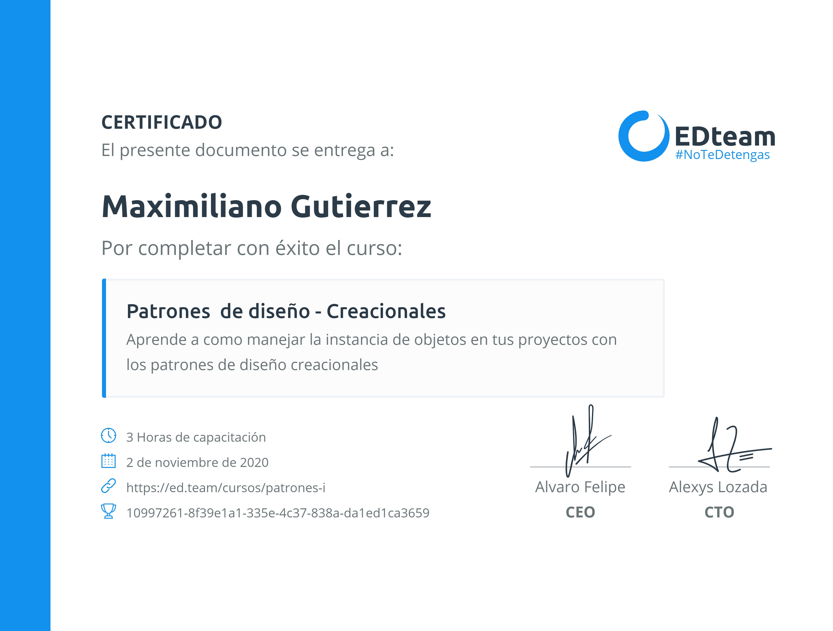 Certificado de curso