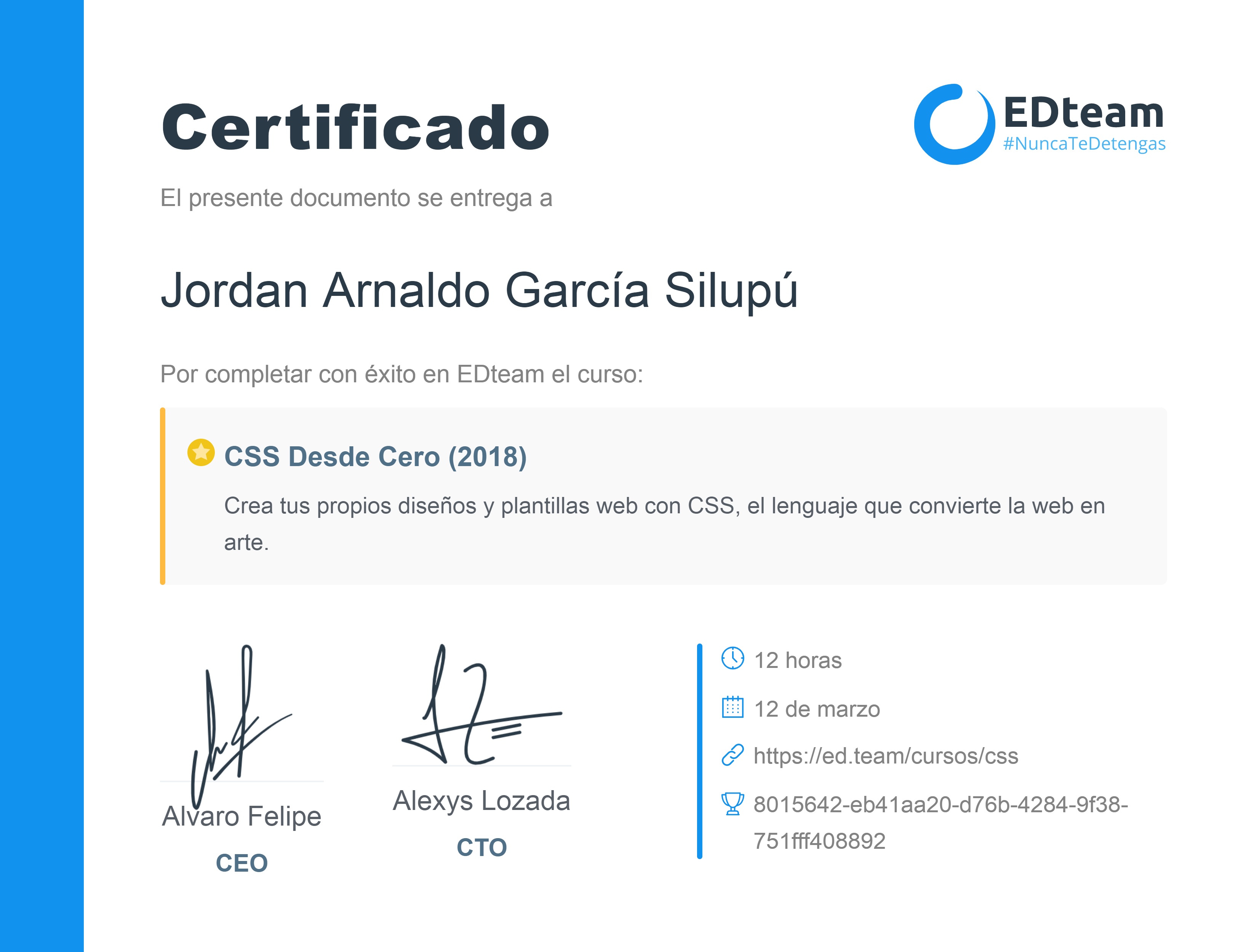 Certificado de curso
