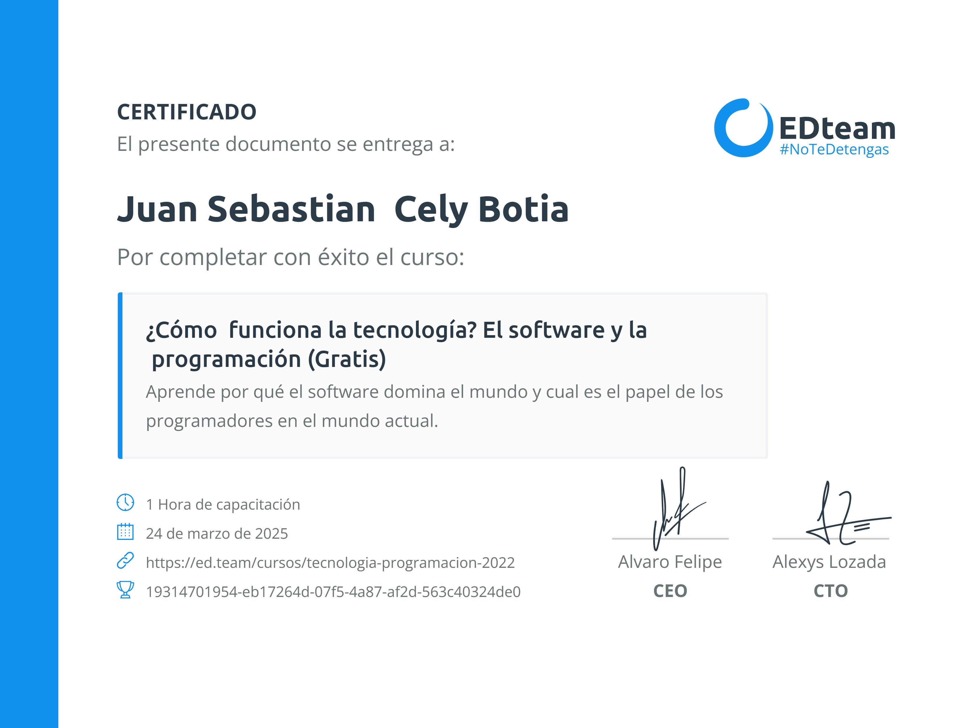 Certificado de curso