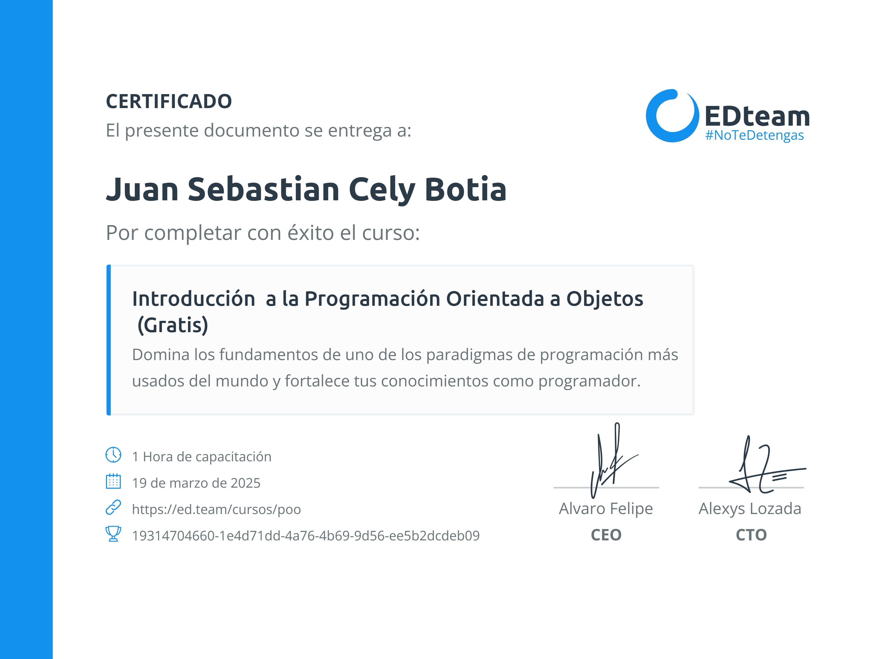Certificado de curso