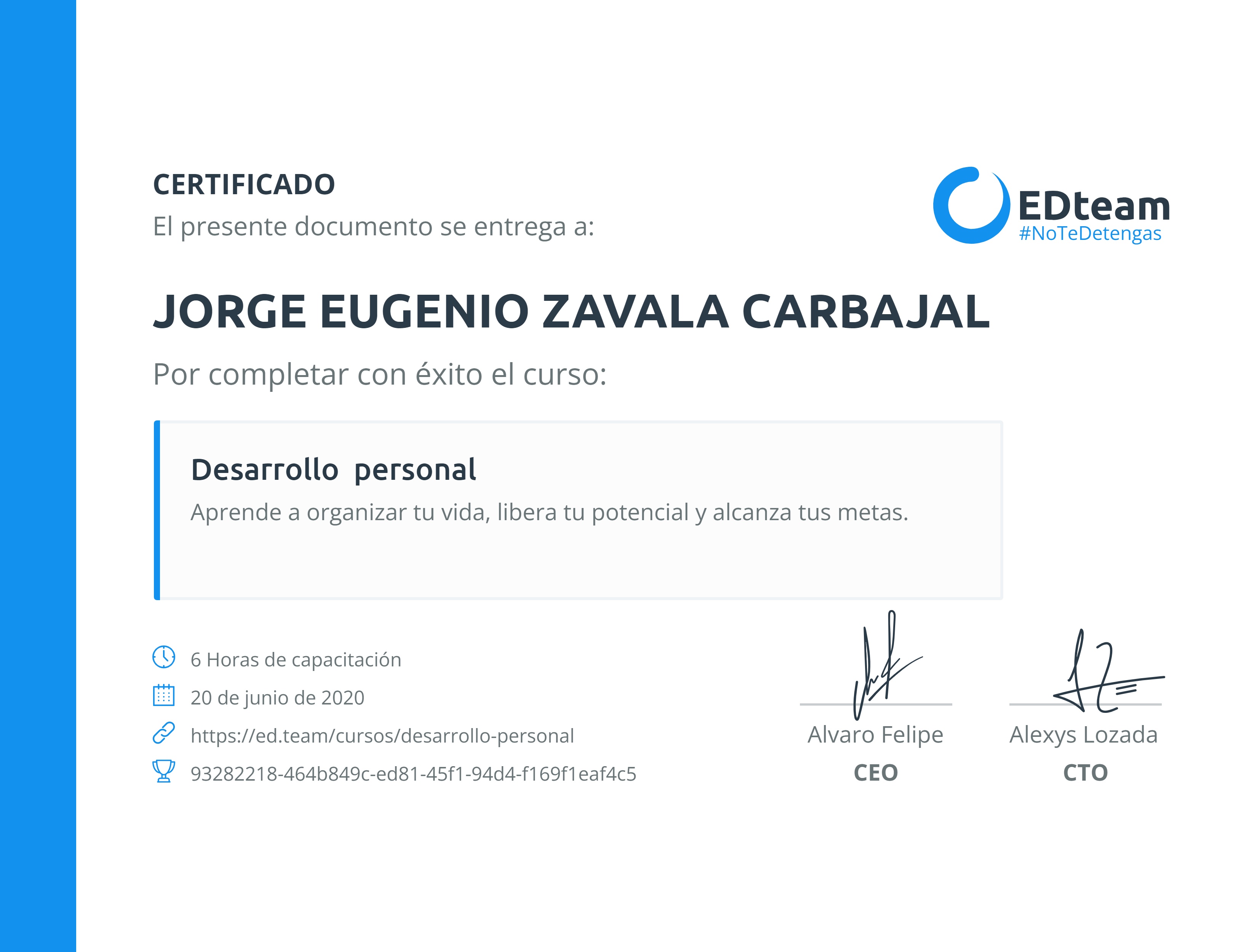 Certificado de curso