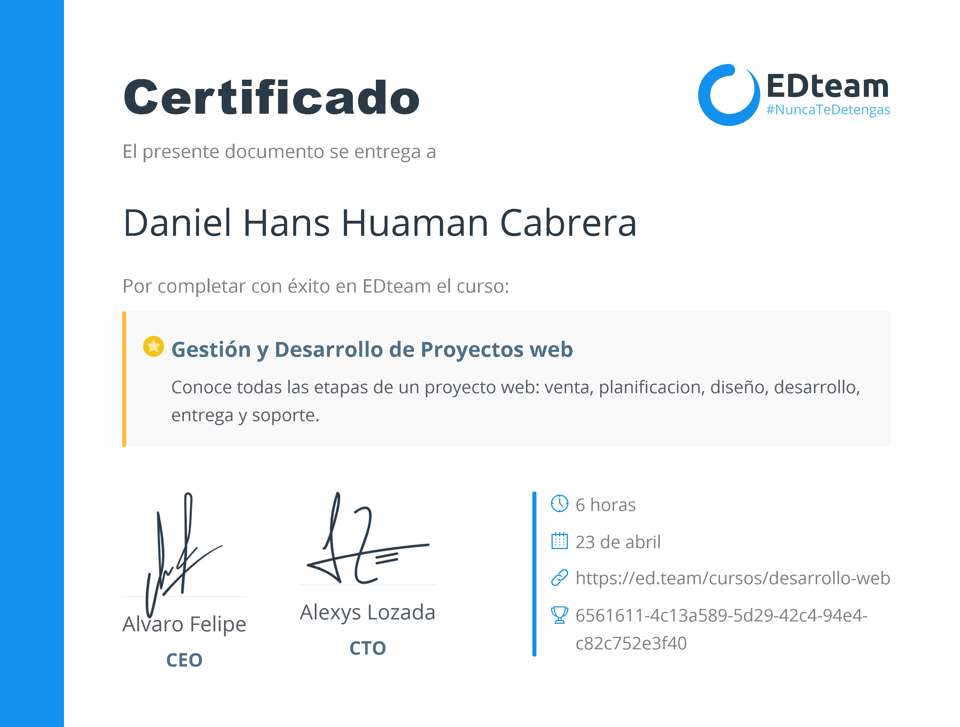 Certificado de curso