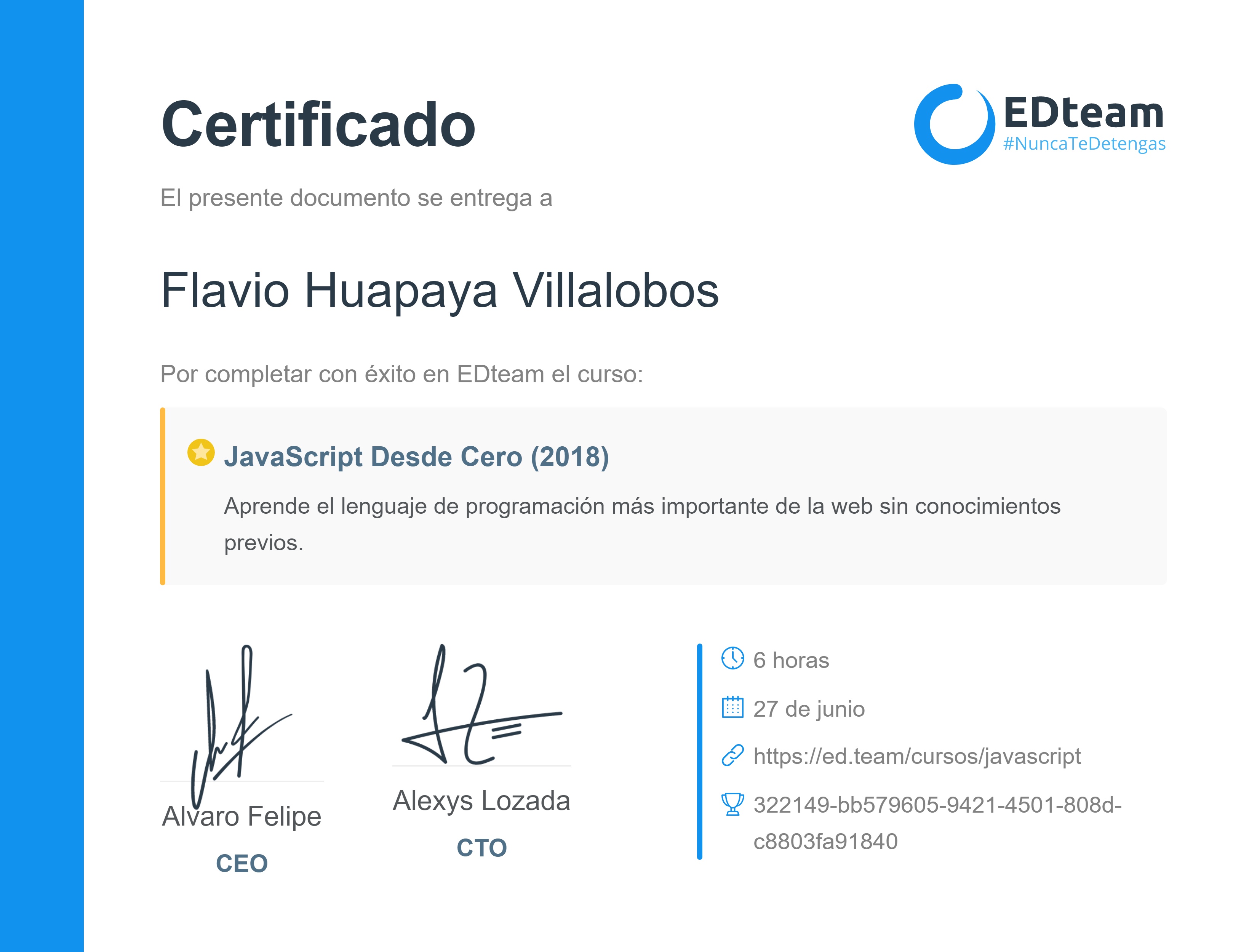 Certificado de curso