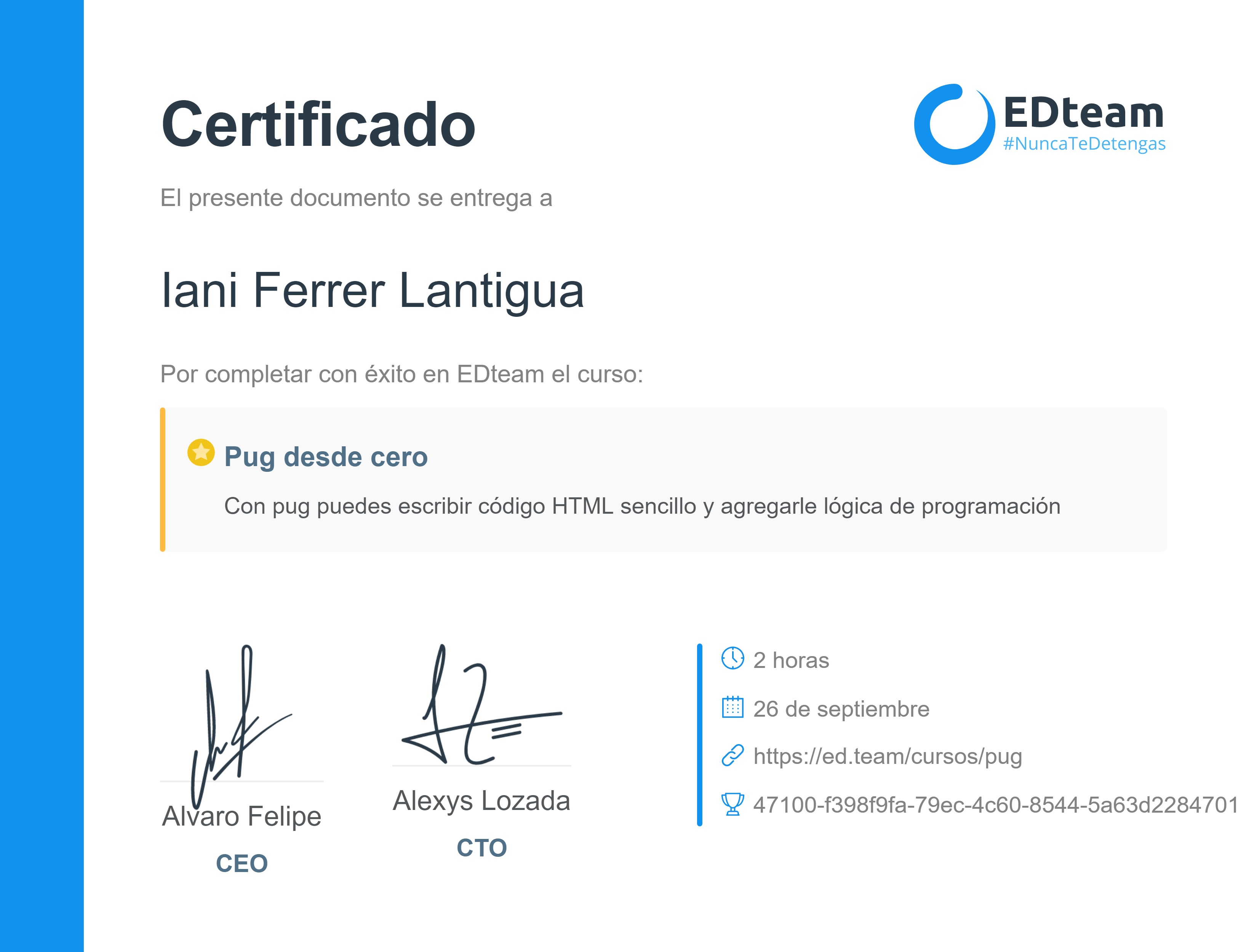 Certificado de curso