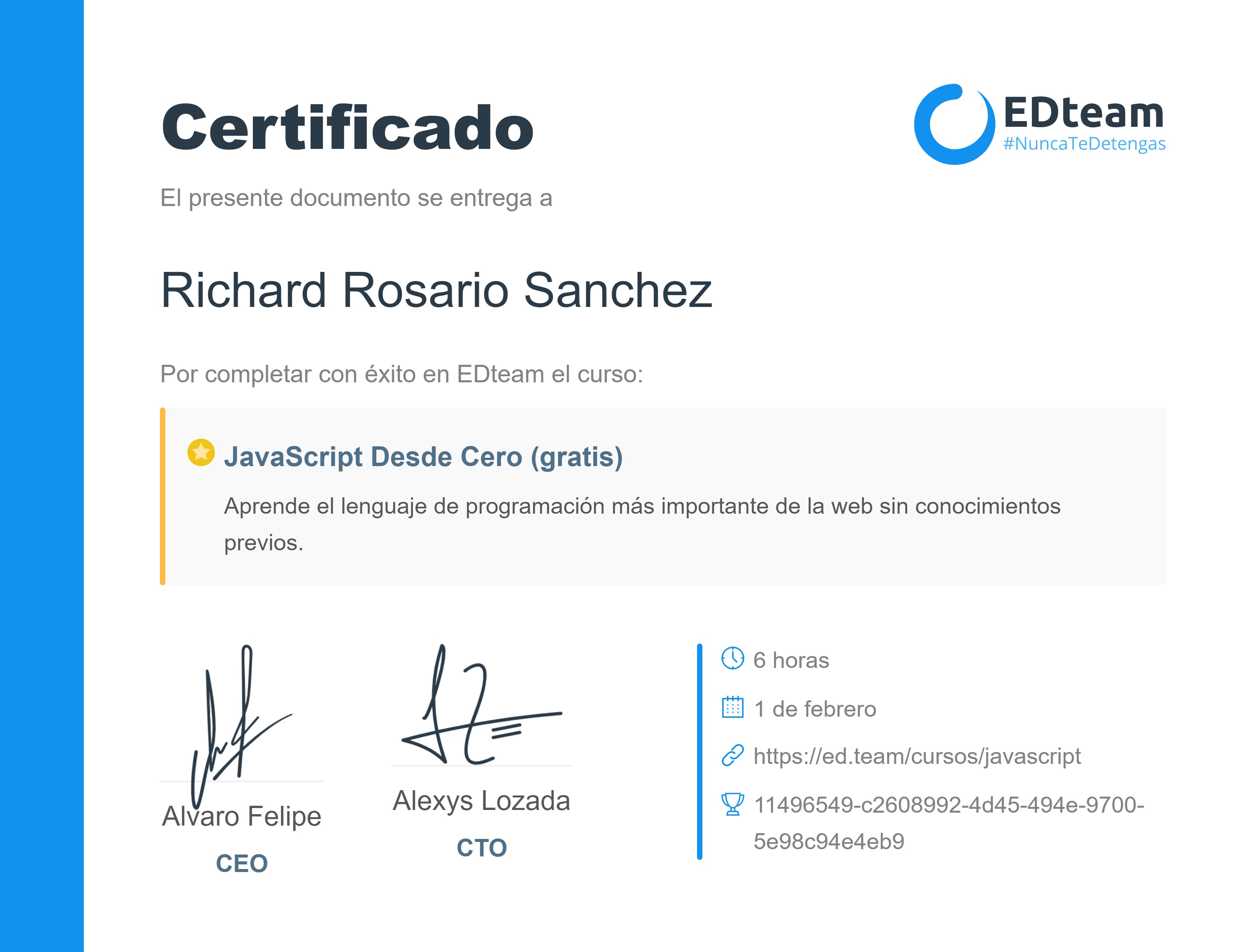 Certificado de curso