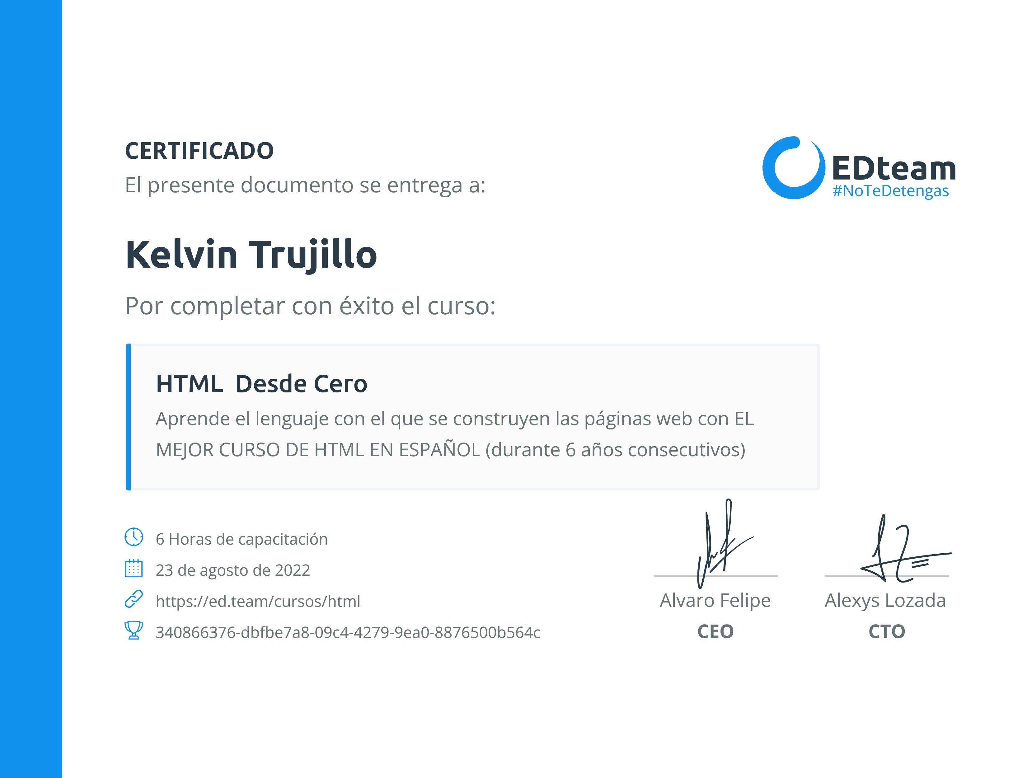 Certificado de curso