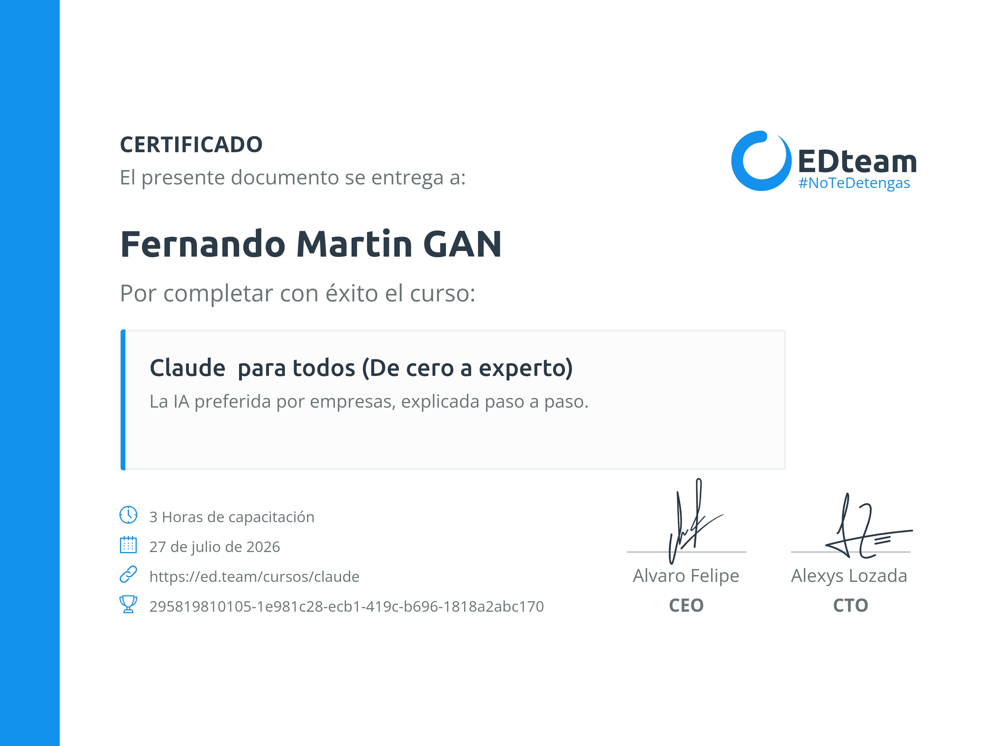 Certificado de curso