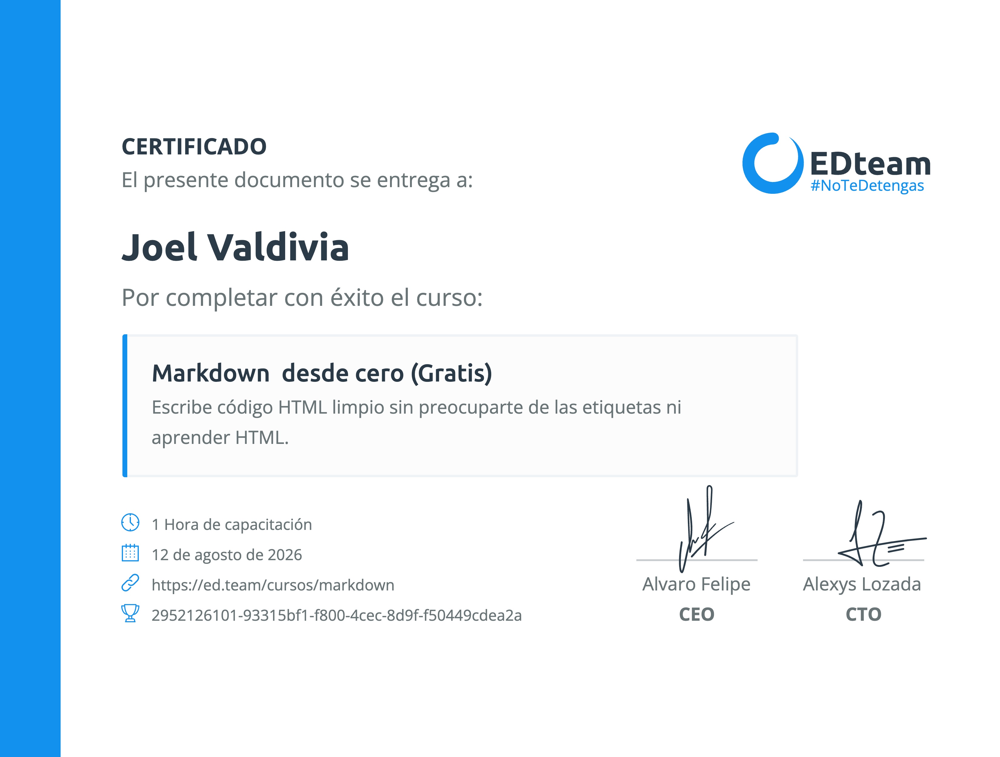 Certificado de curso