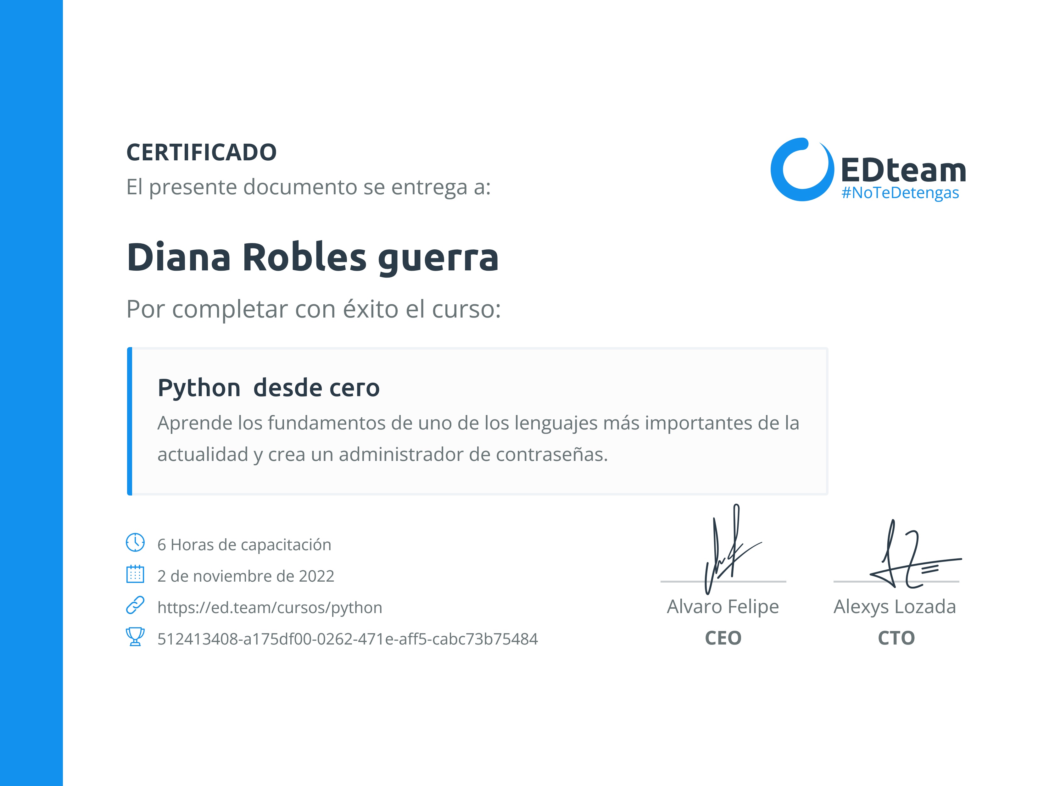 Certificado de curso