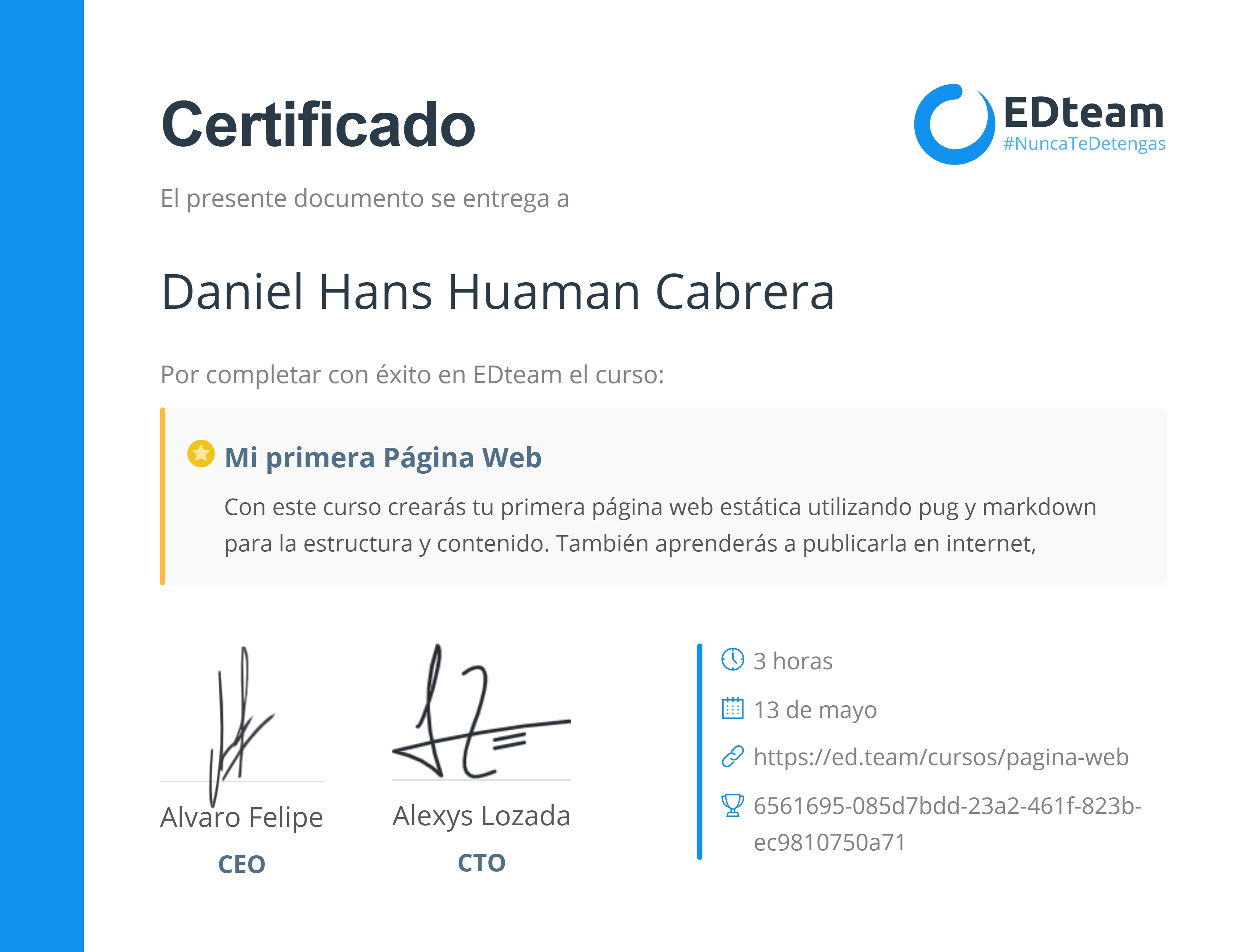 Certificado de curso