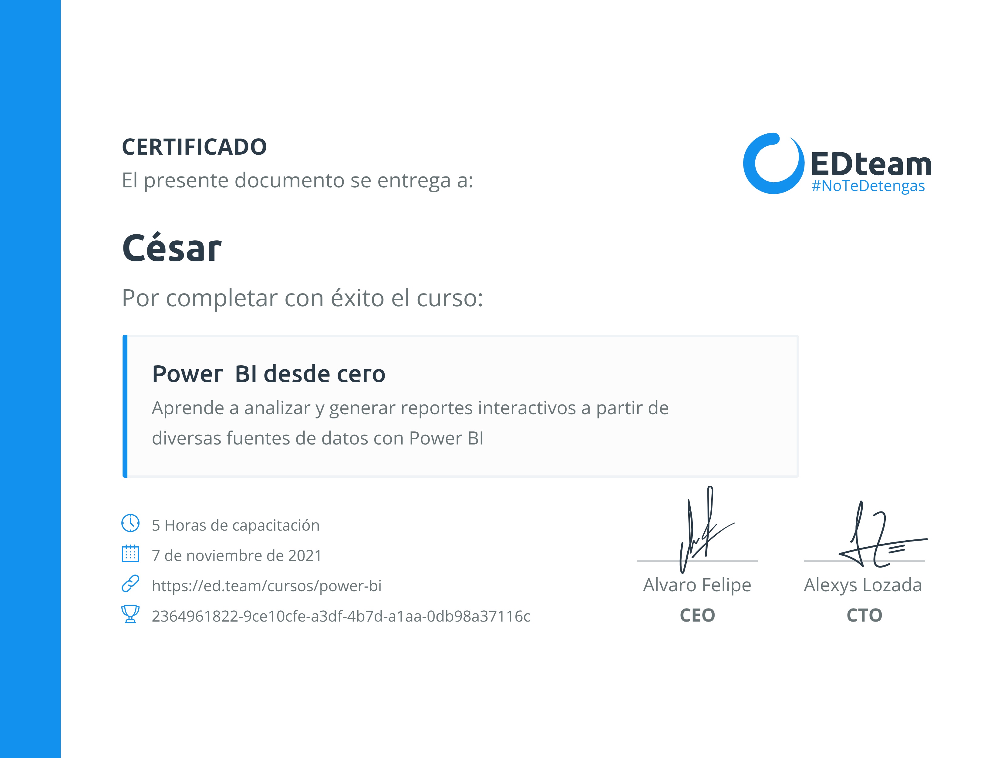 Certificado de curso