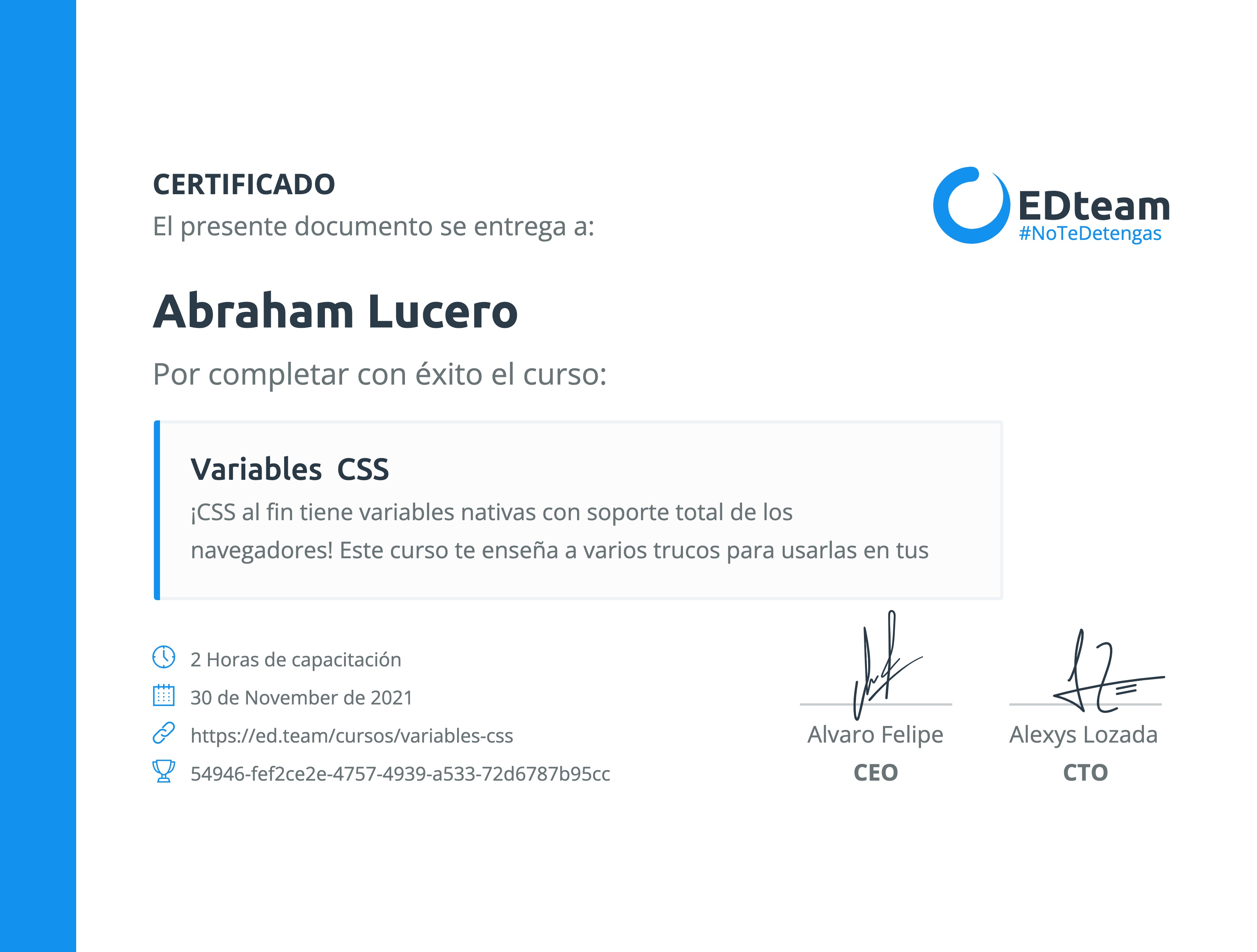 Certificado de curso