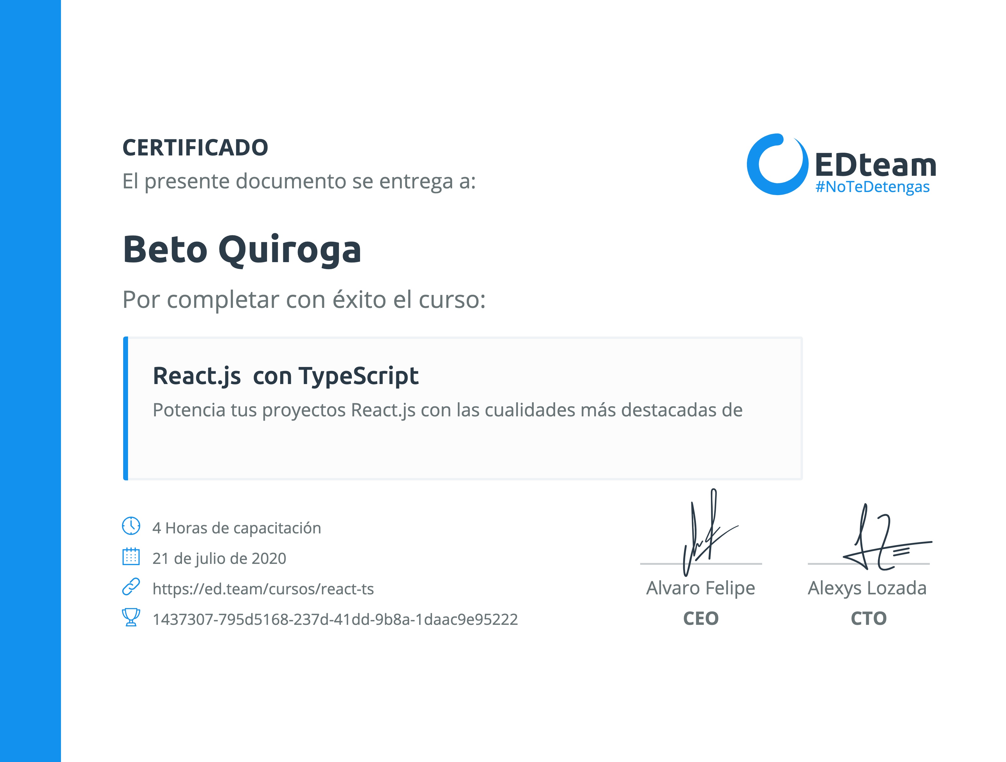 Certificado de curso