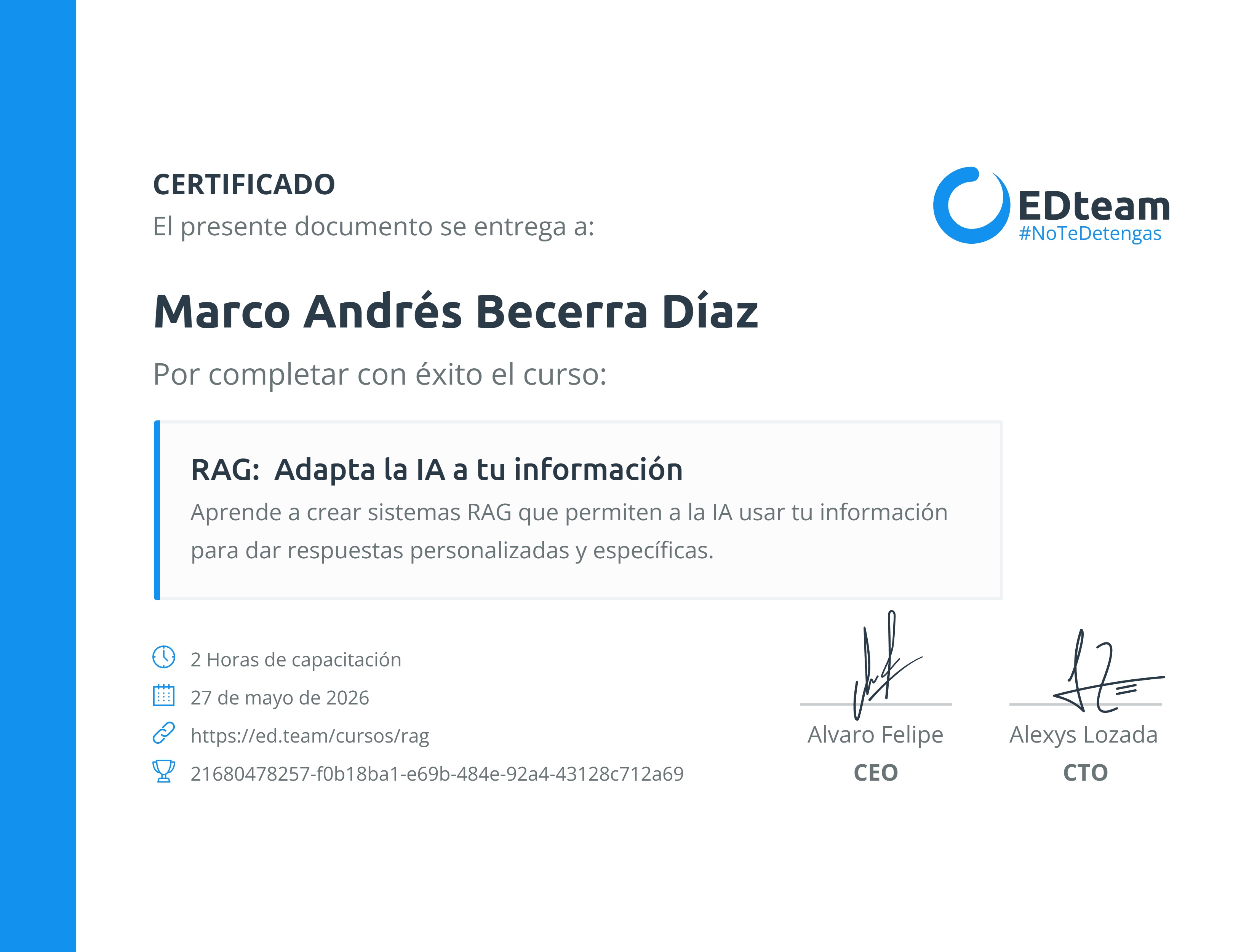 Certificado de curso