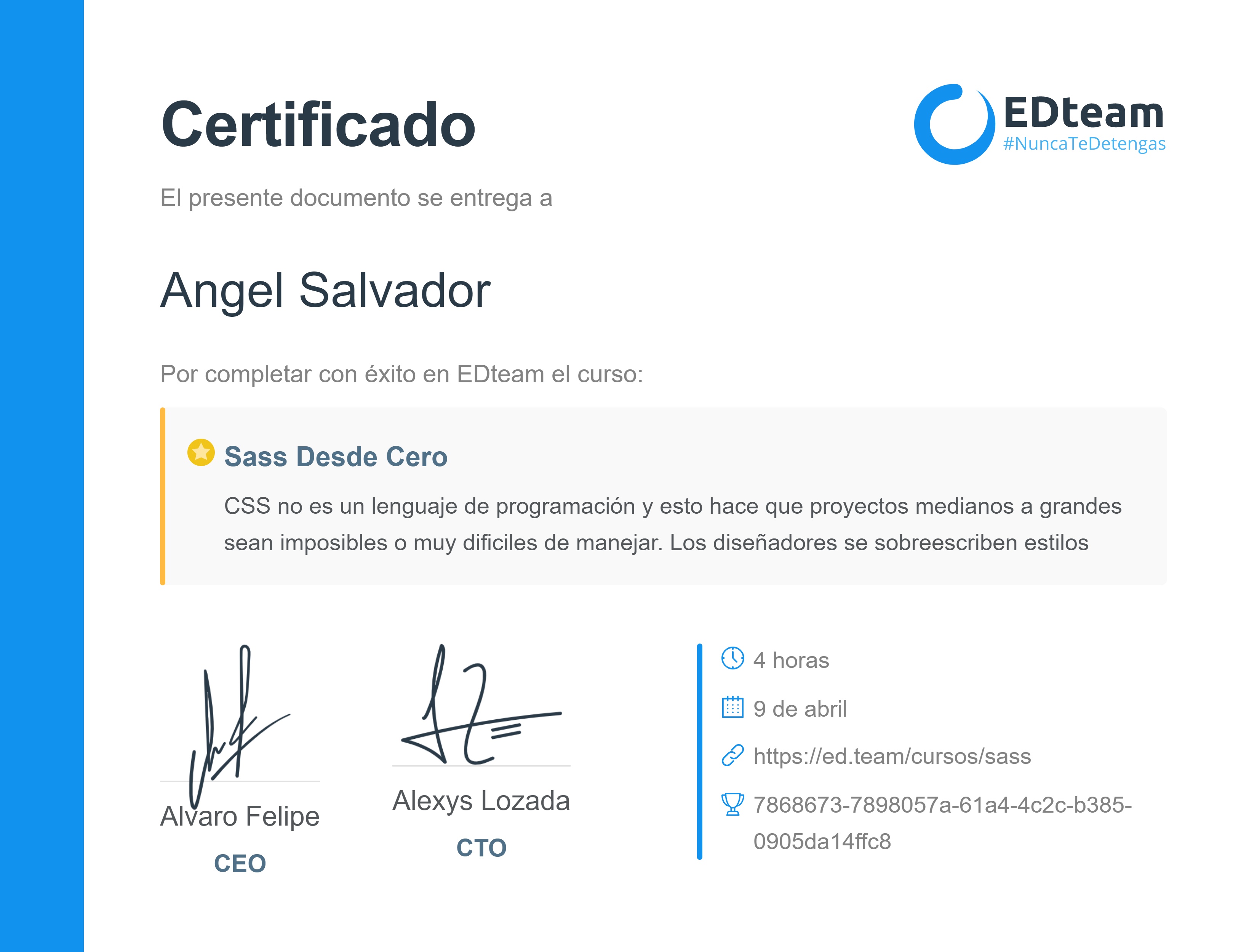 Certificado de curso
