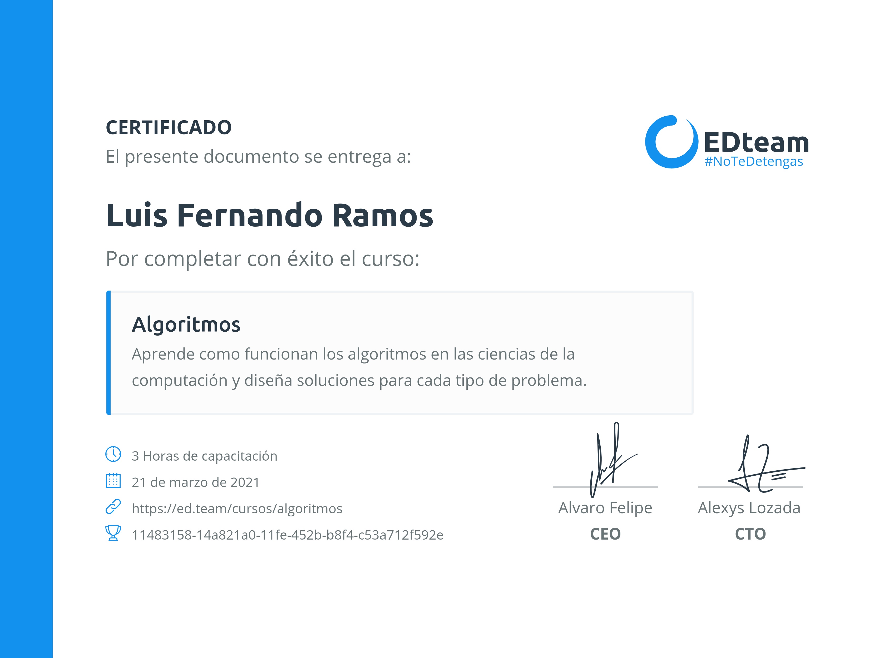 Certificado de curso