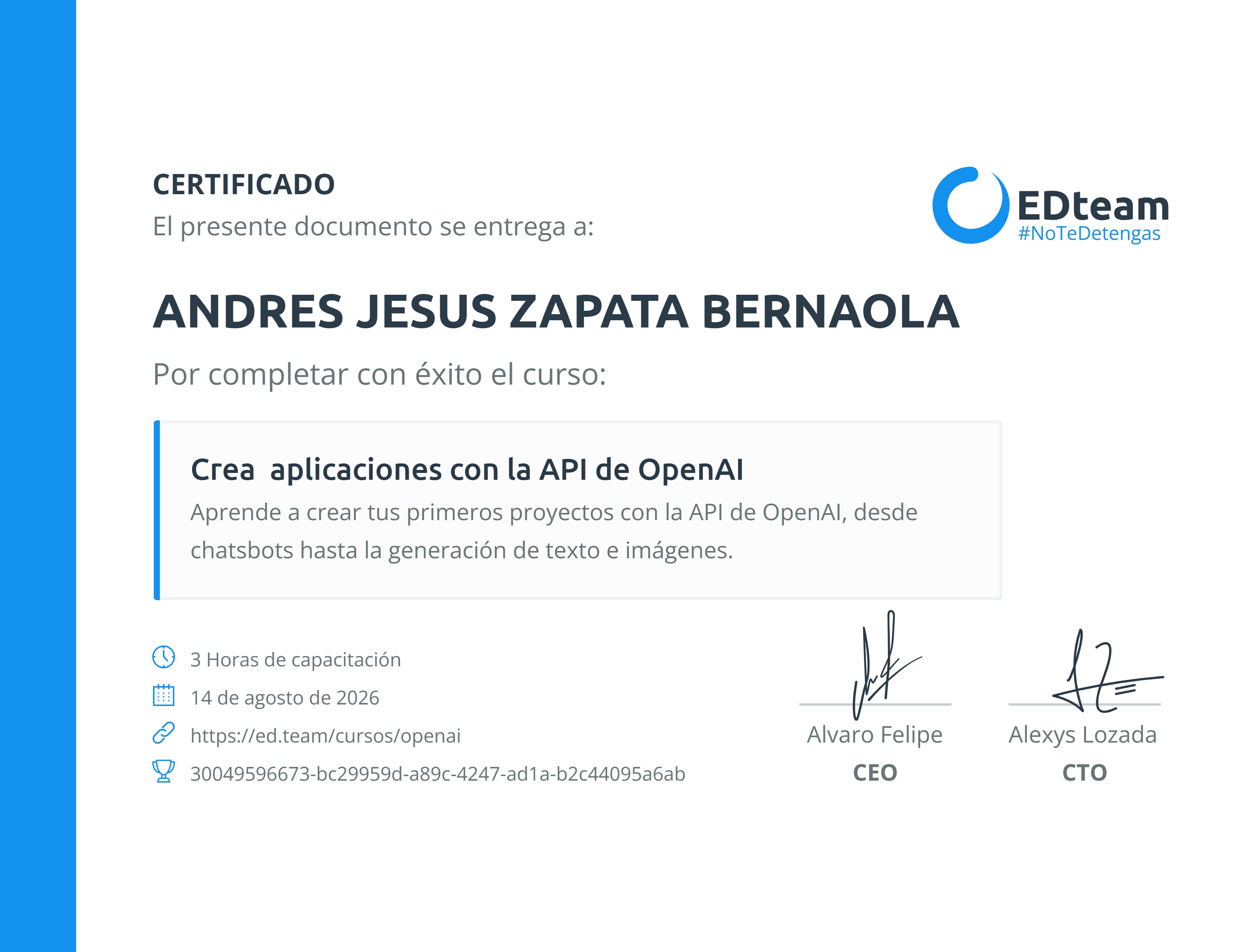 Certificado de curso
