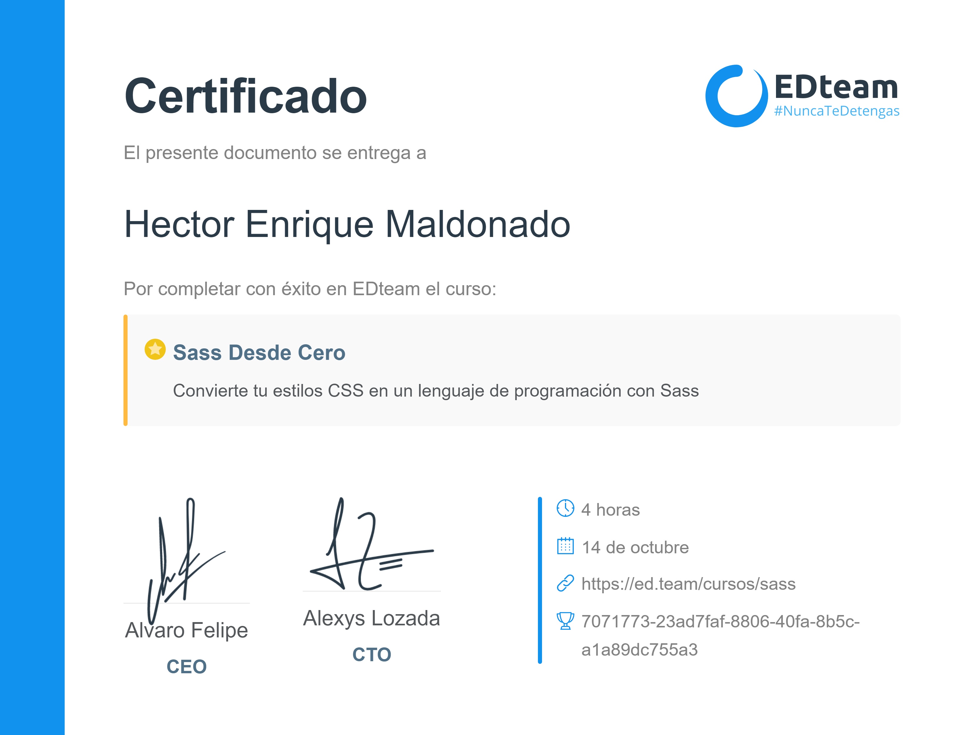 Certificado de curso