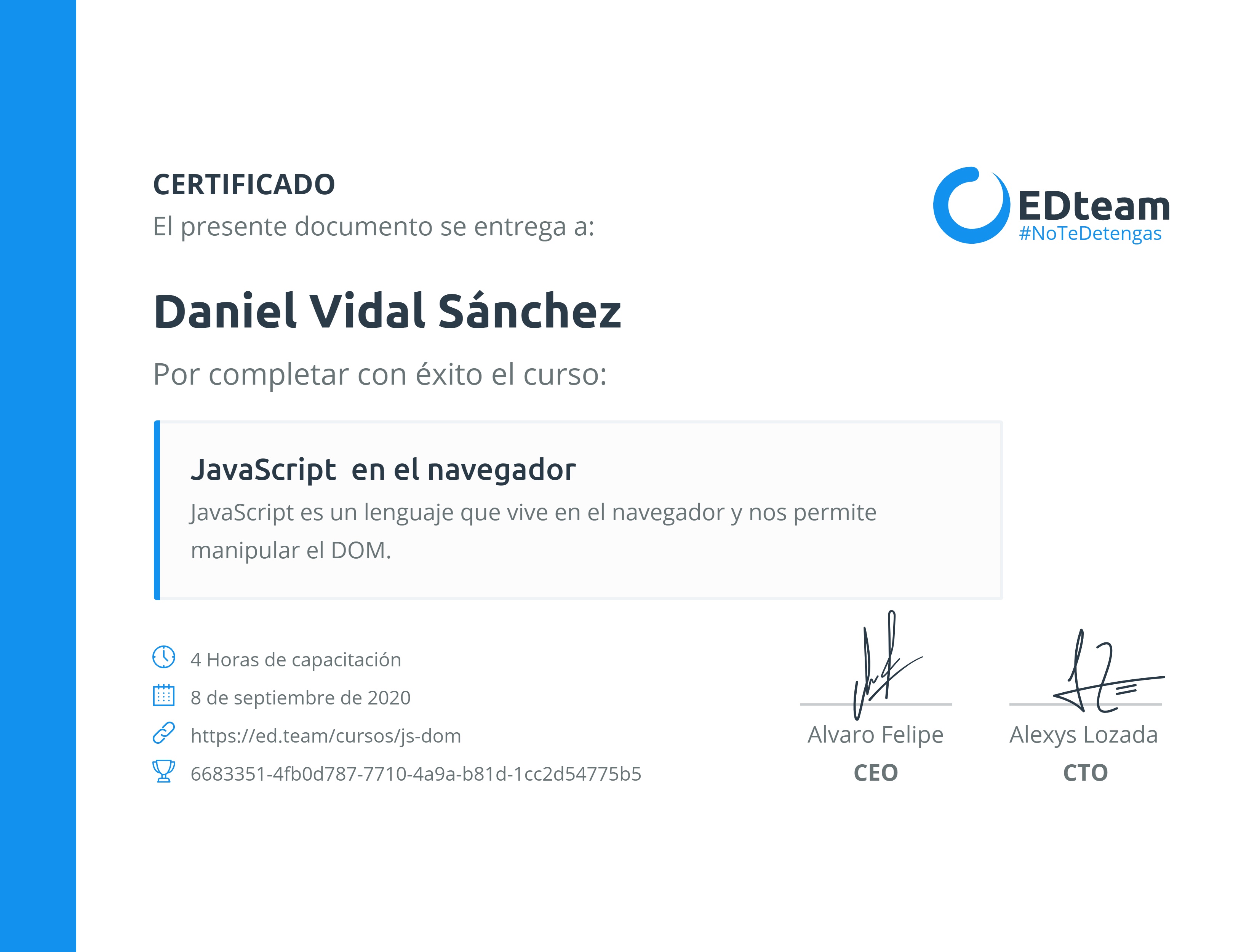 Certificado de curso