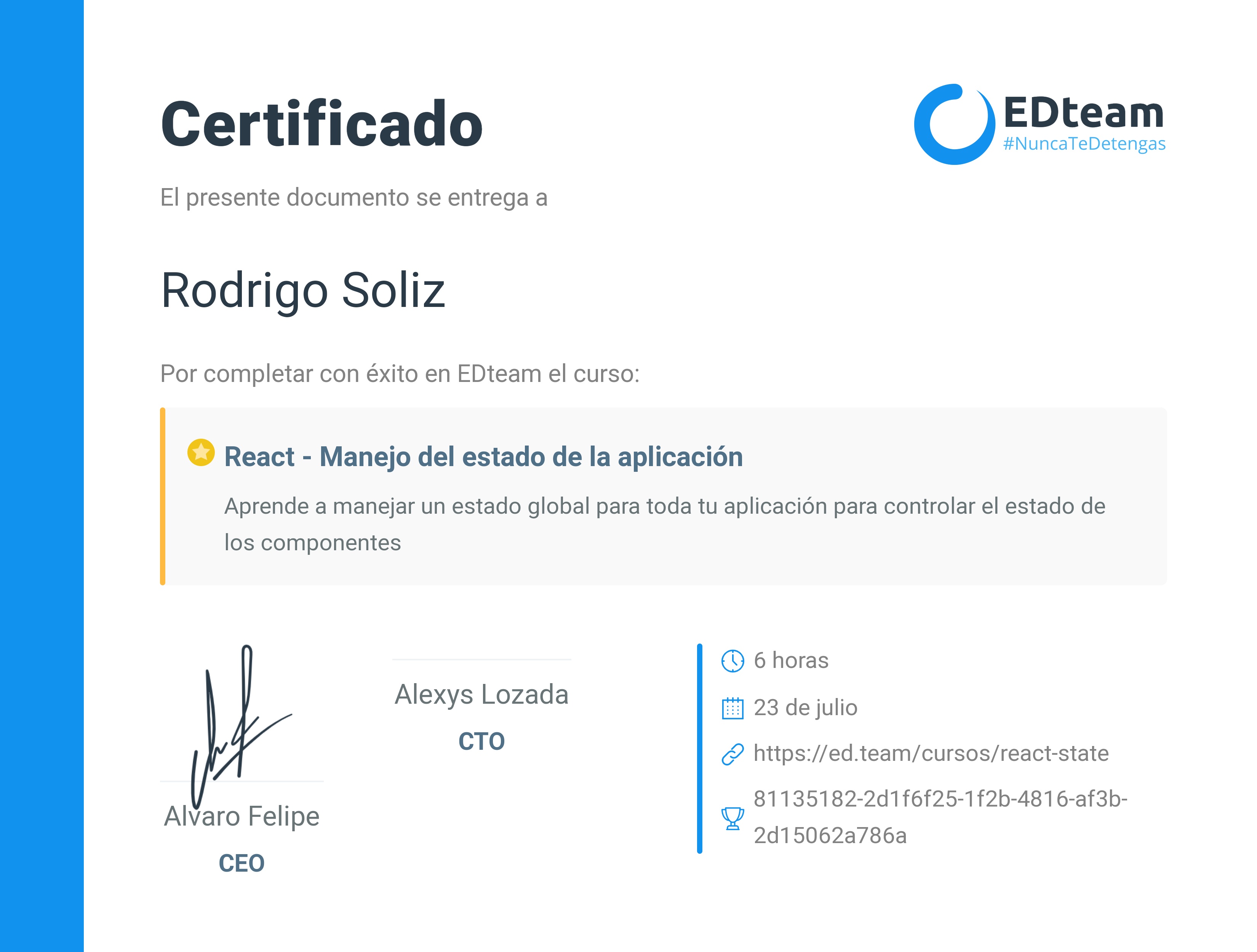 Certificado de curso