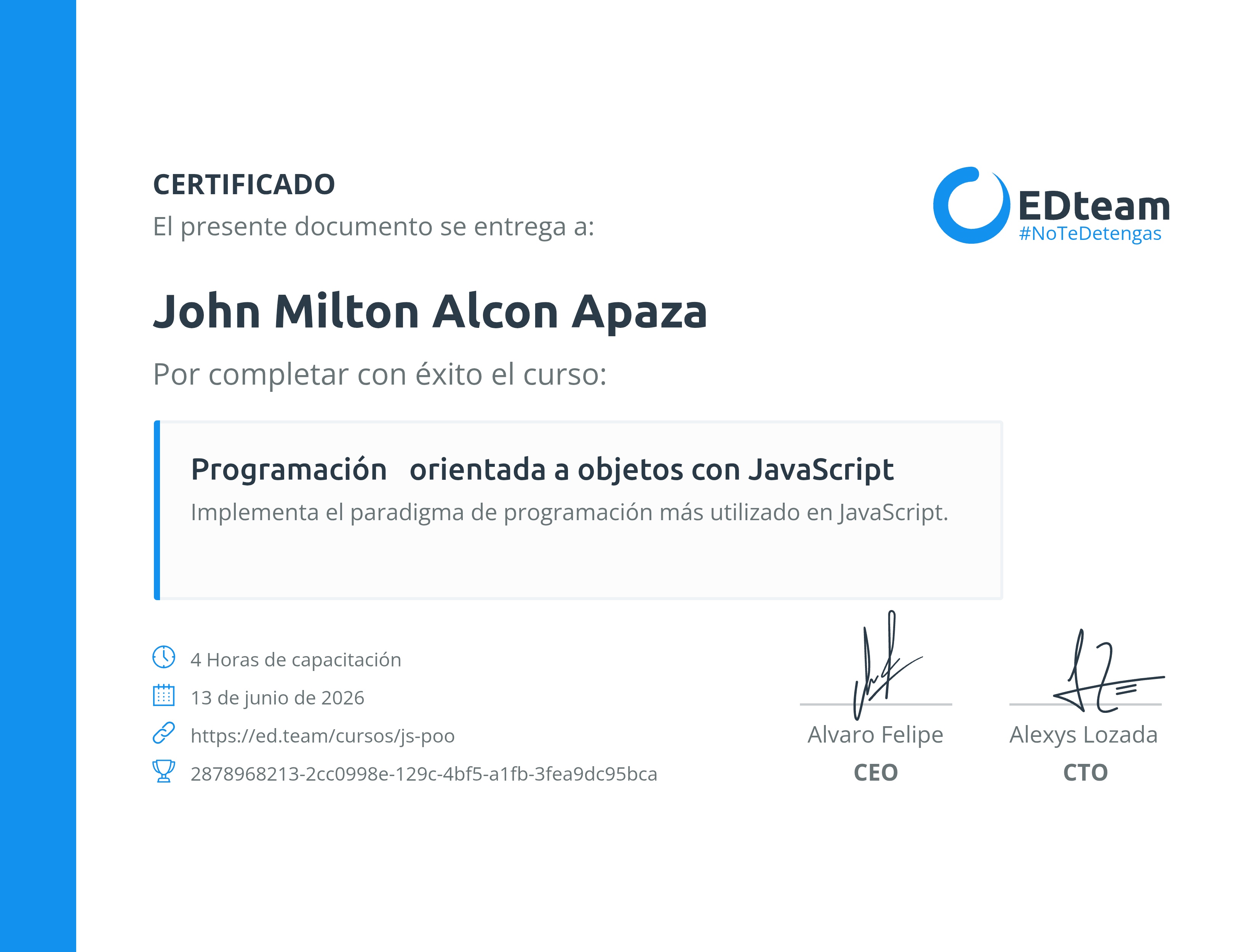 Certificado de curso