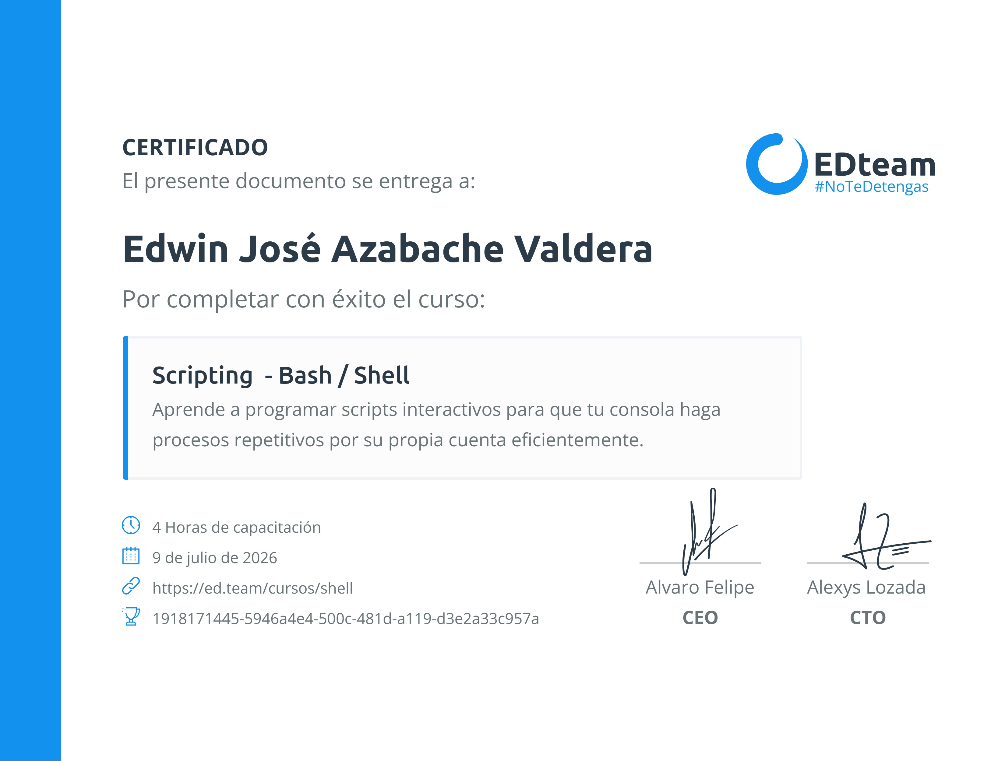 Certificado de curso