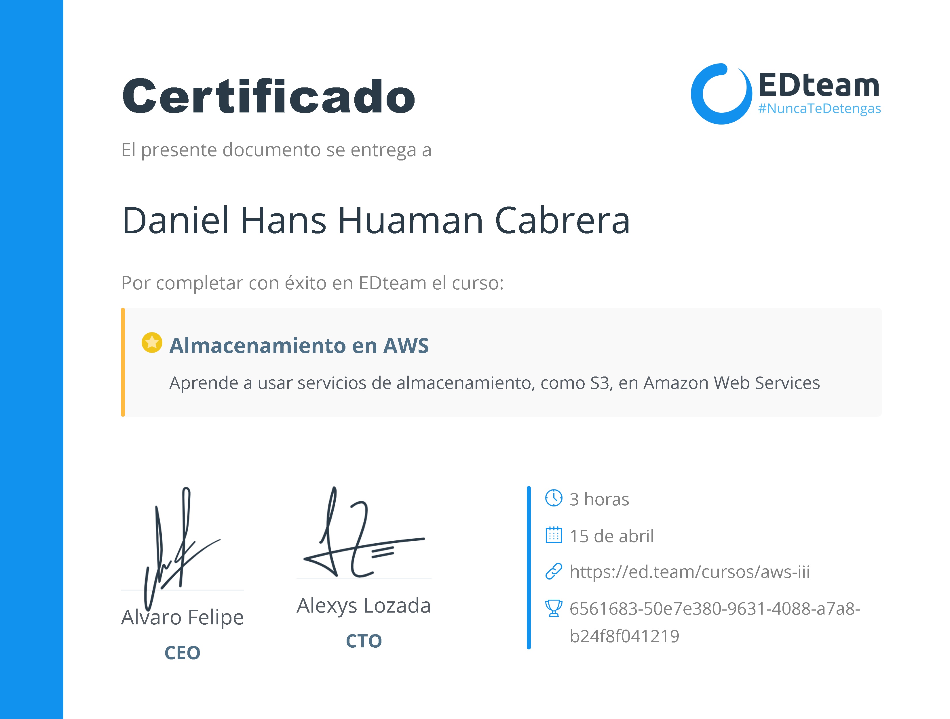 Certificado de curso