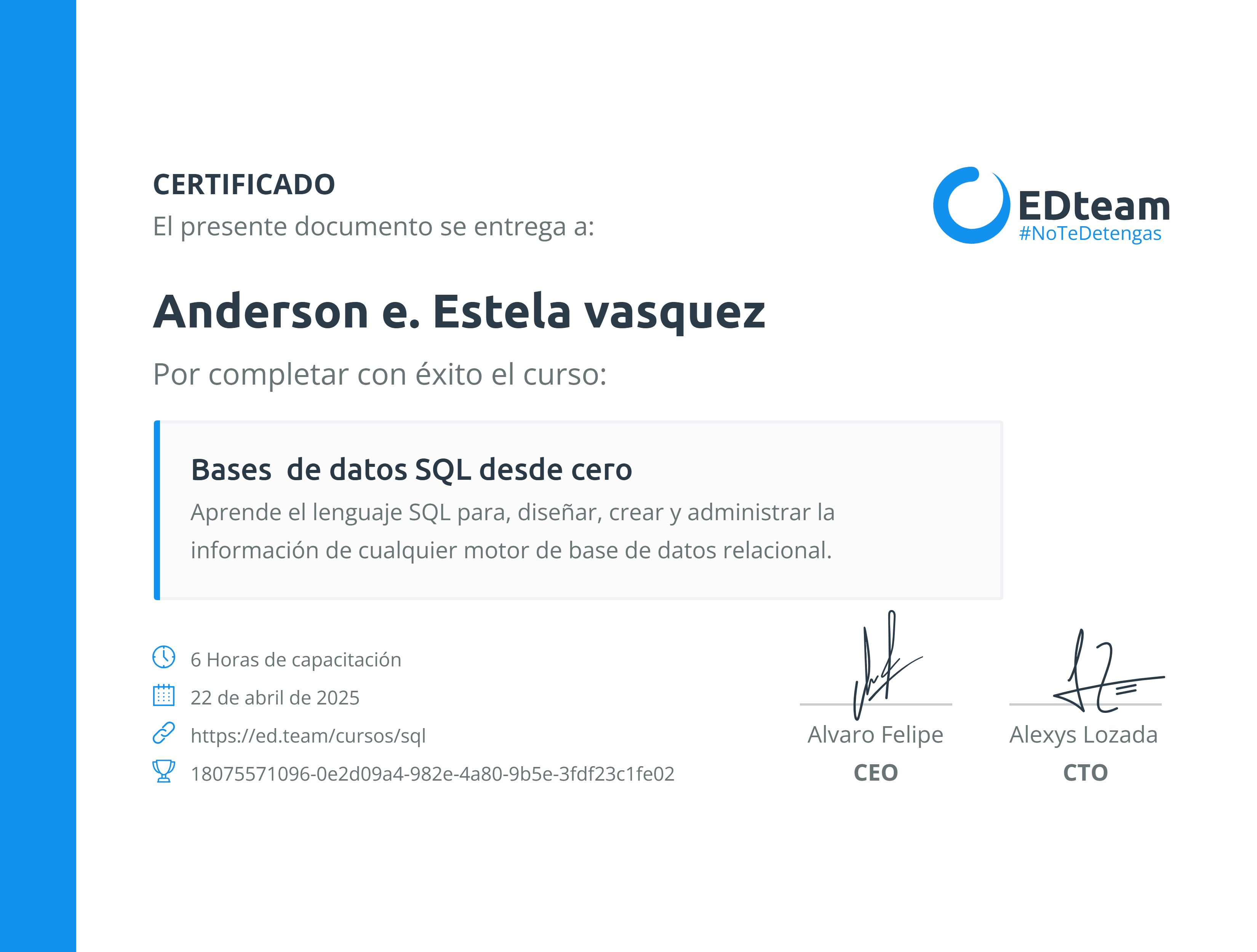 Certificado de curso