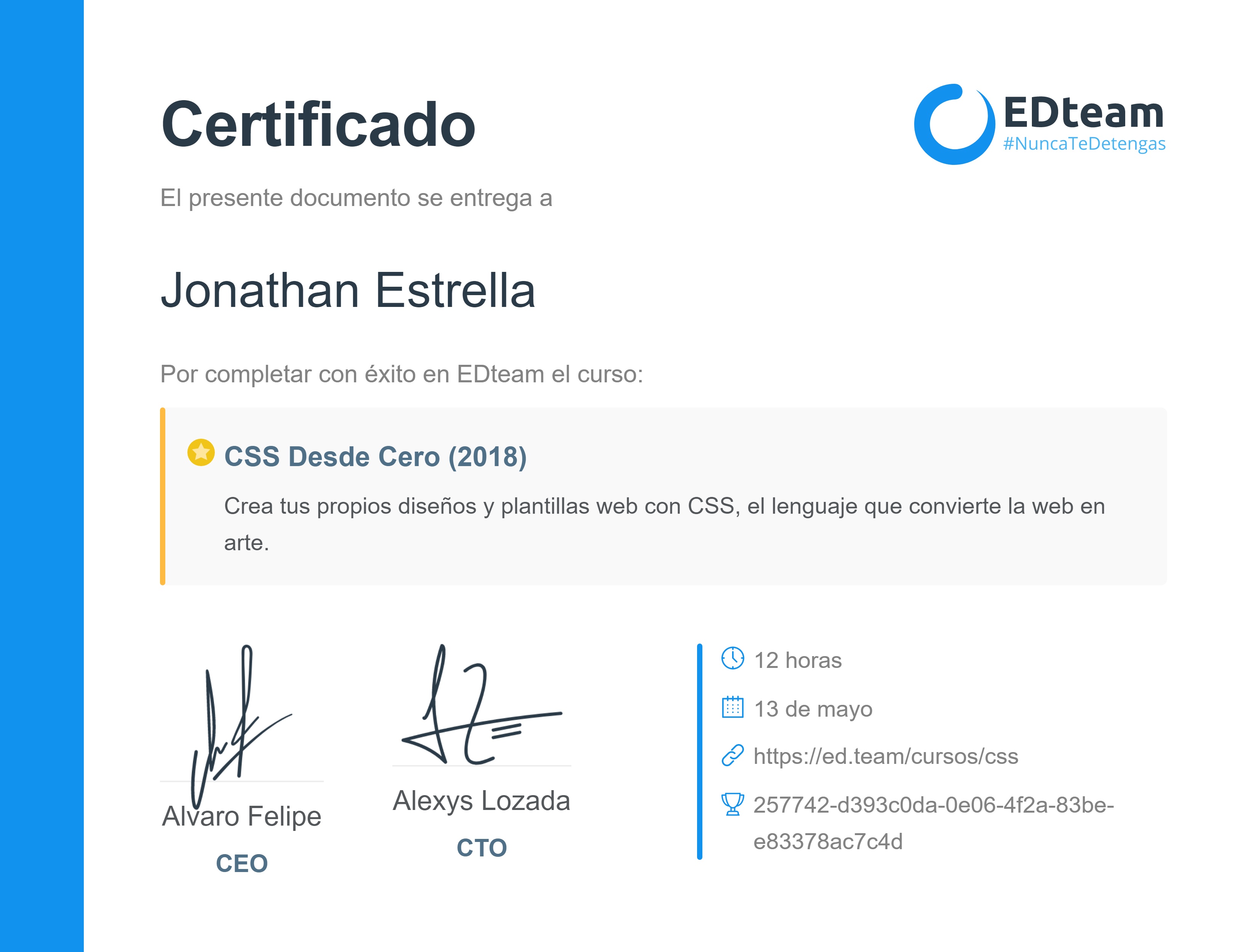 Certificado de curso
