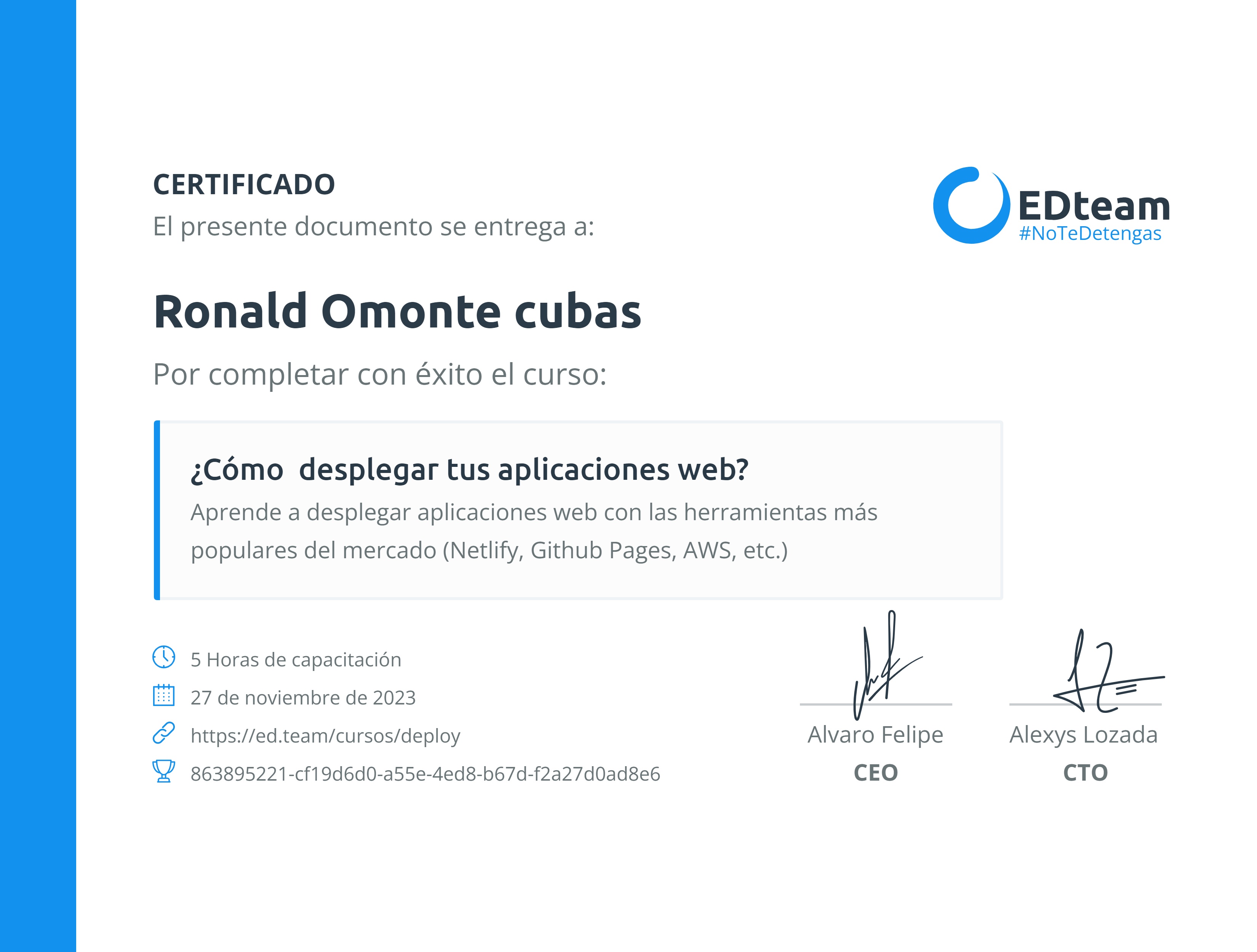 Certificado de curso