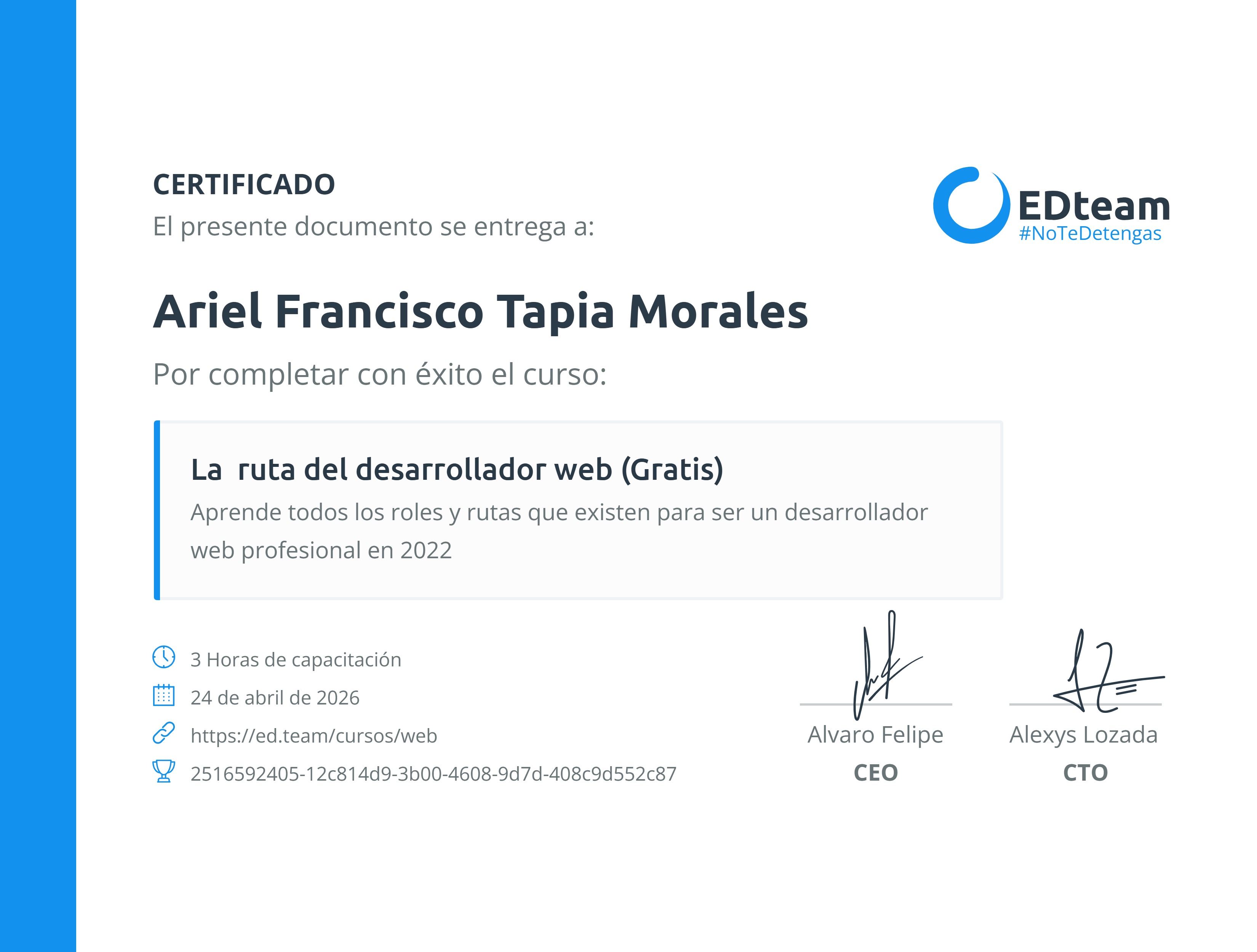 Certificado de curso