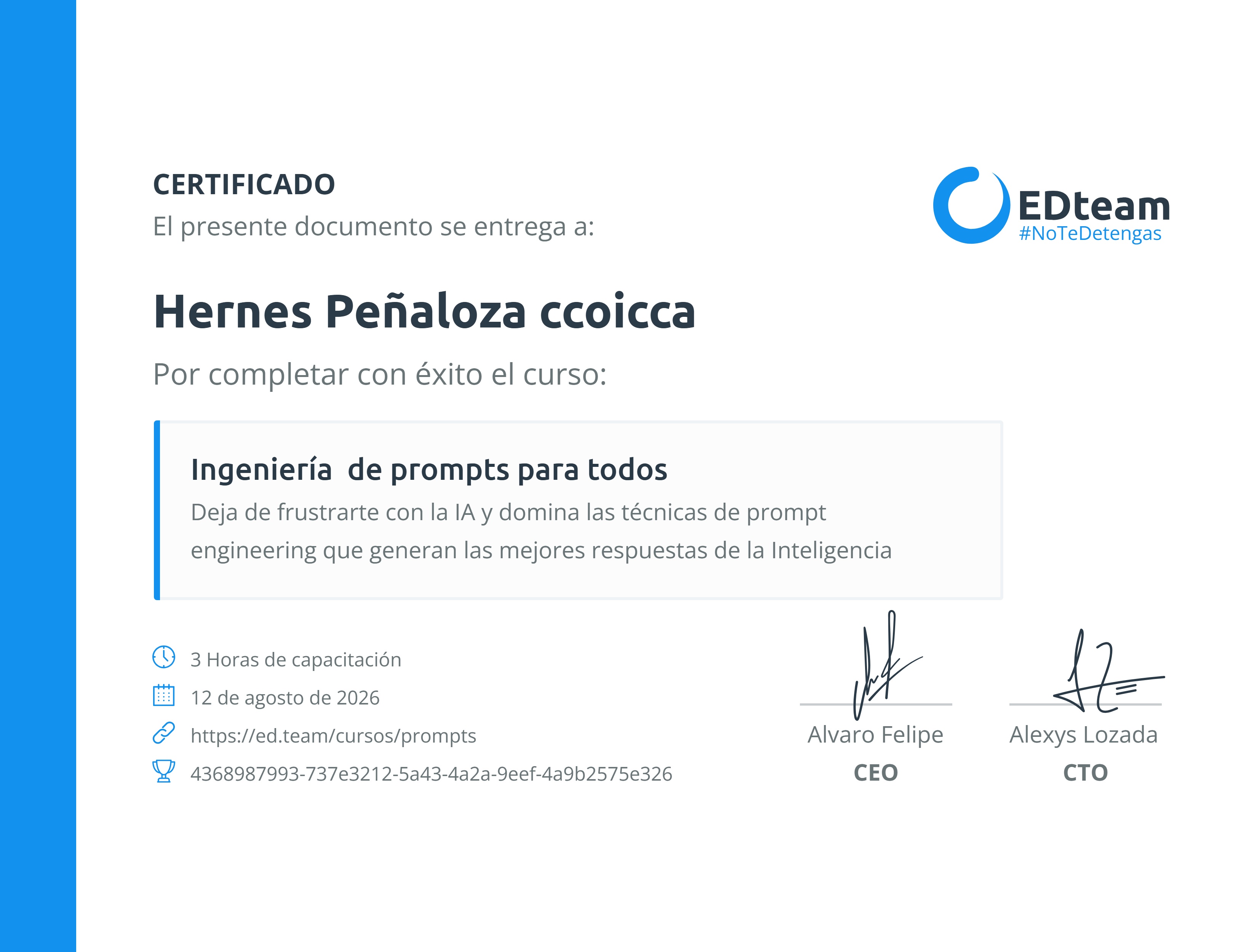 Certificado de curso