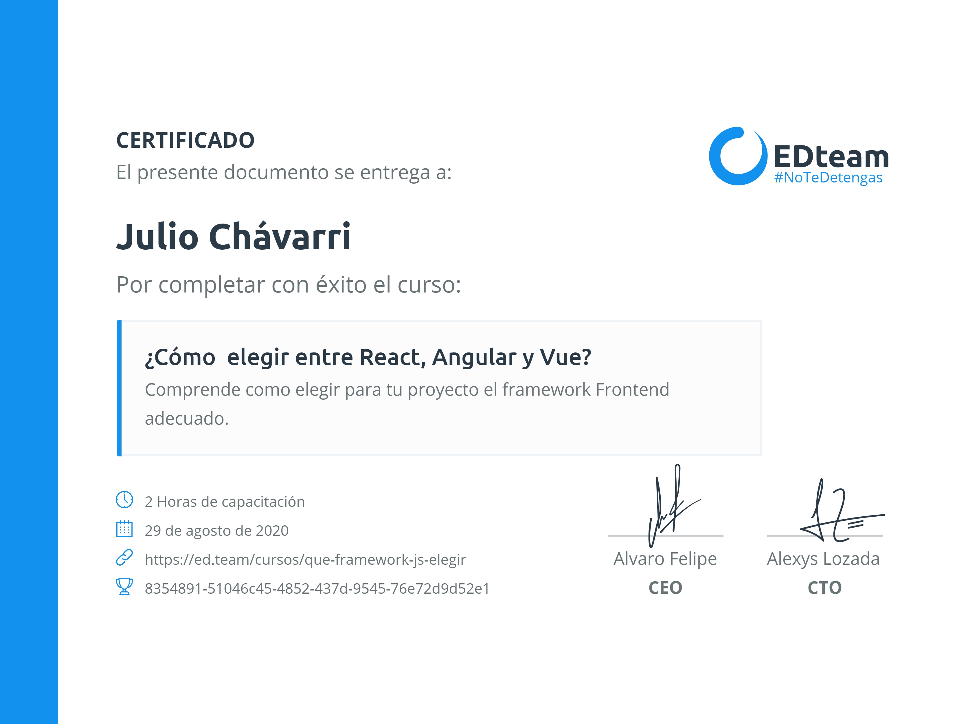 Certificado de curso