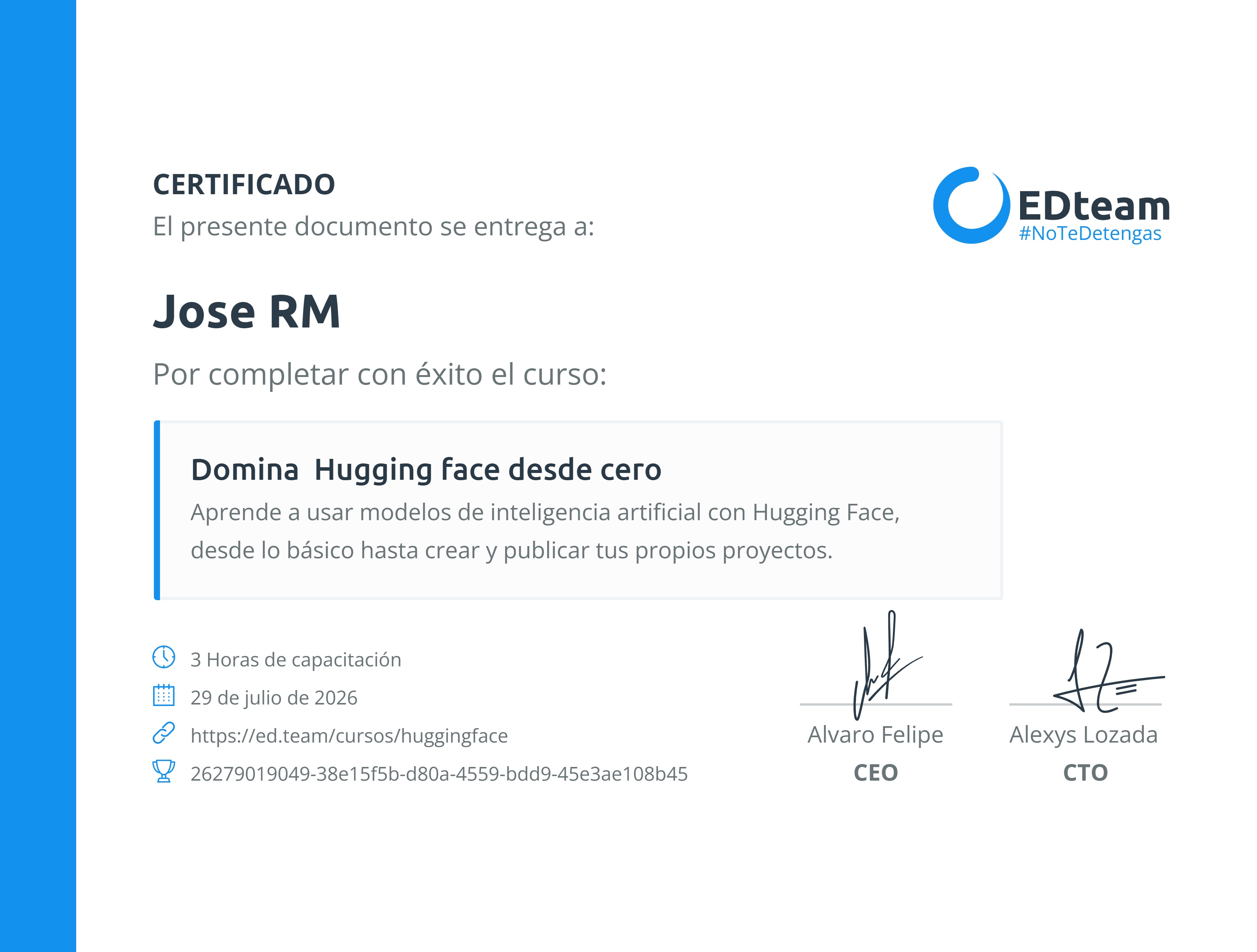Certificado de curso