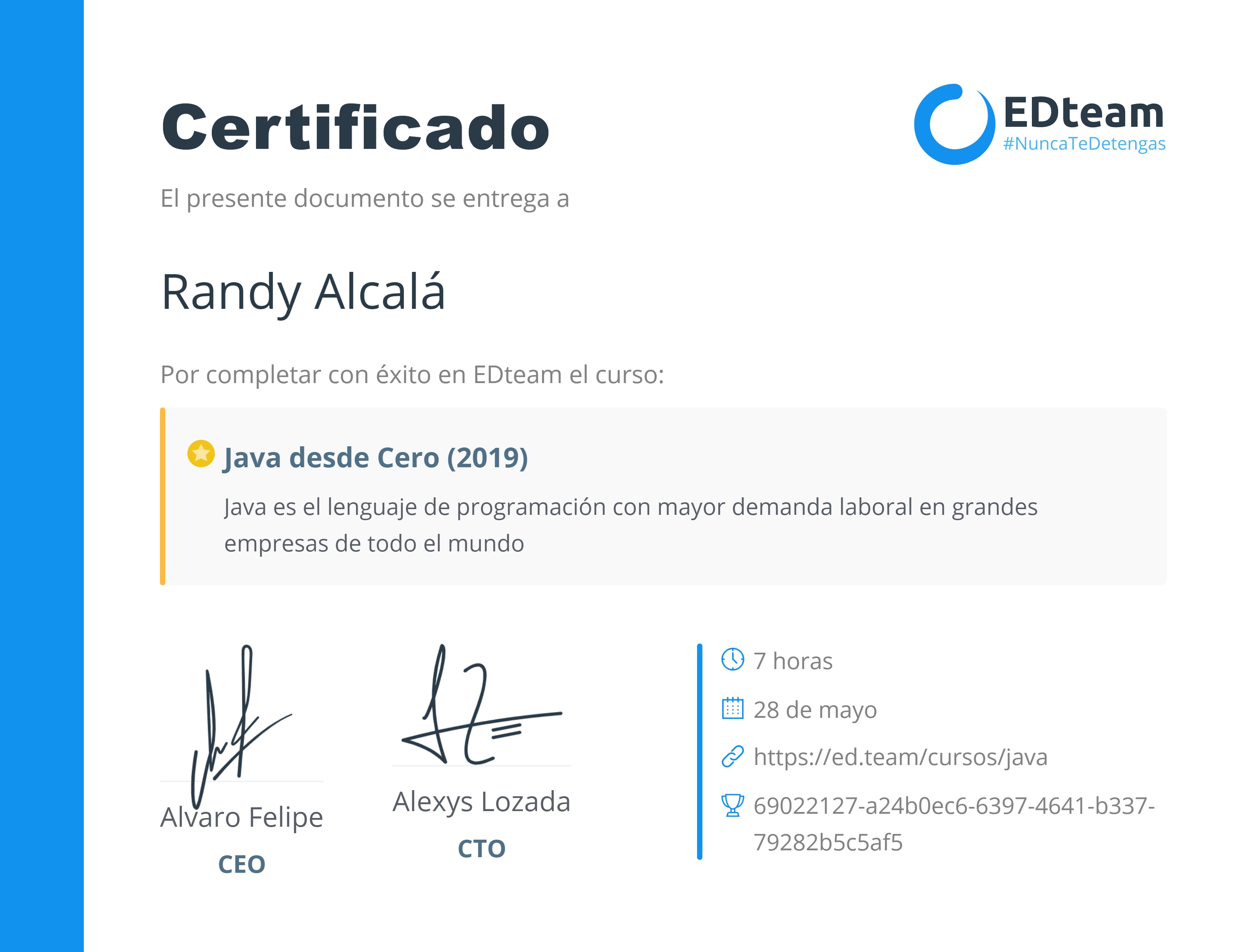 Certificado de curso