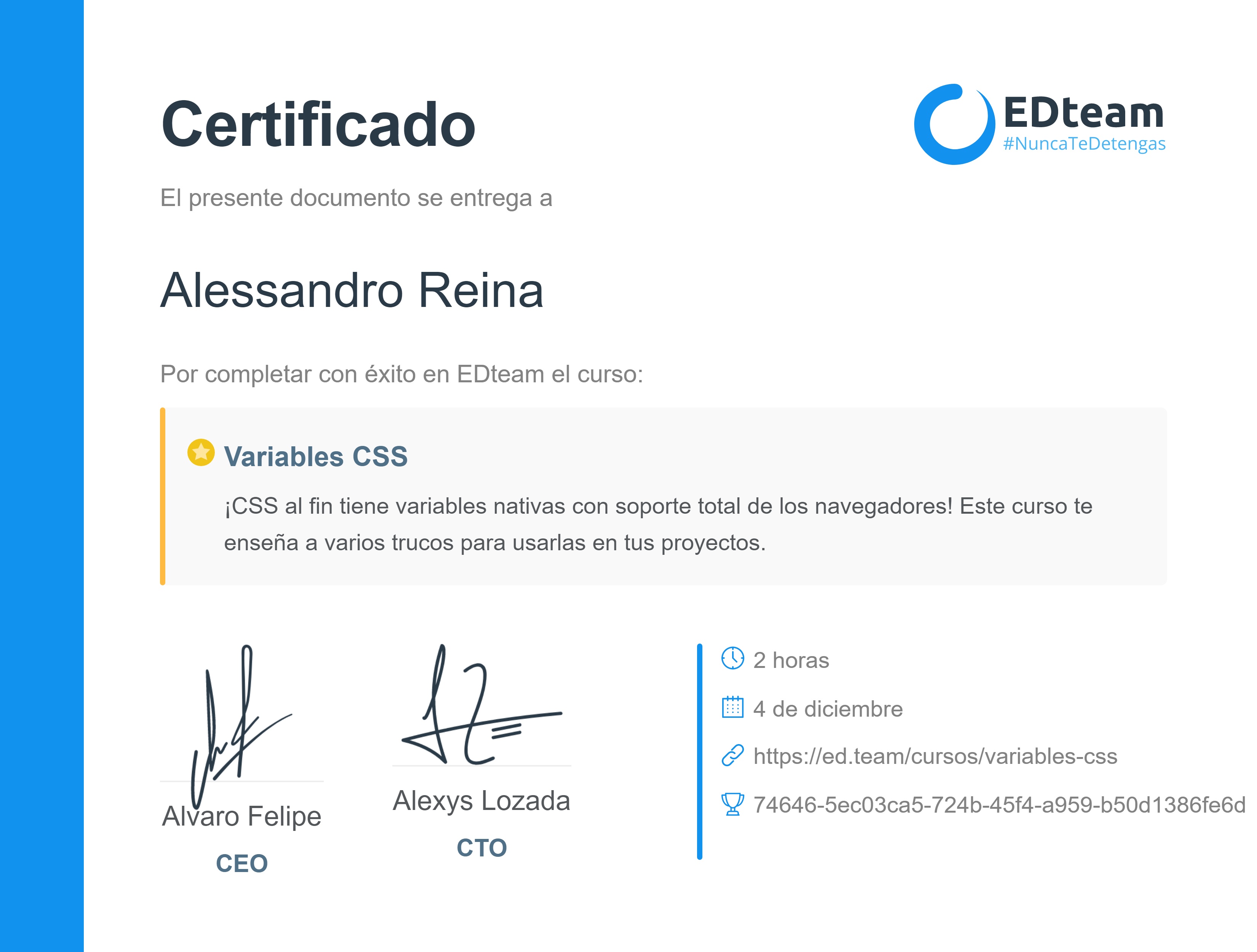 Certificado de curso