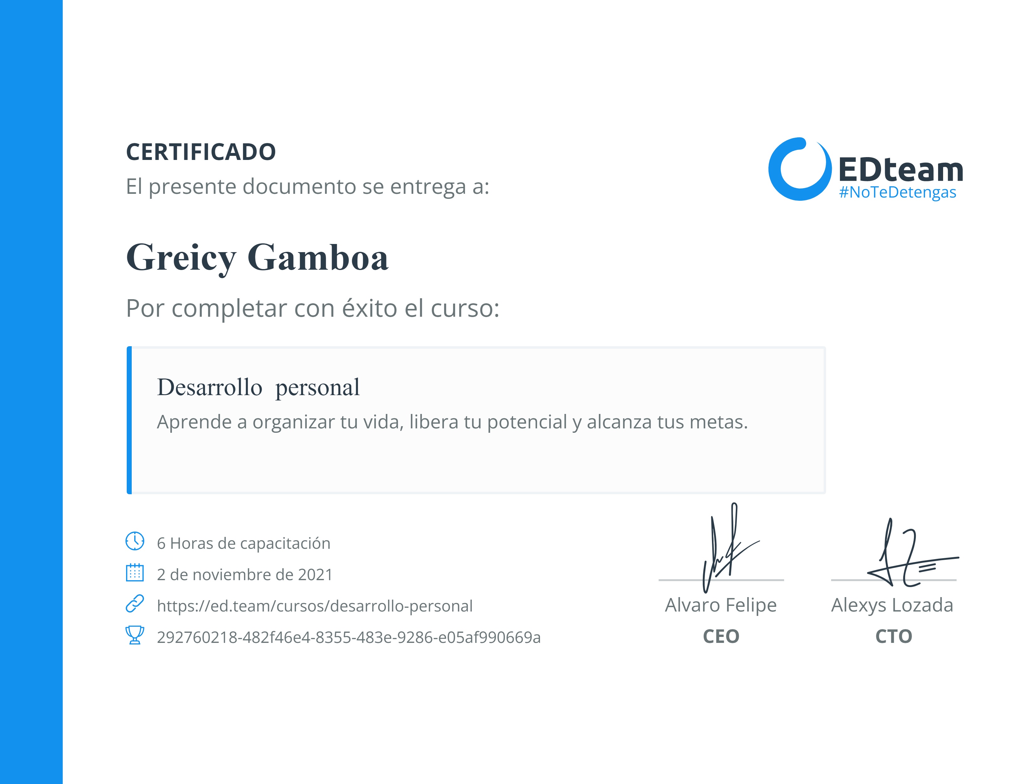Certificado de curso