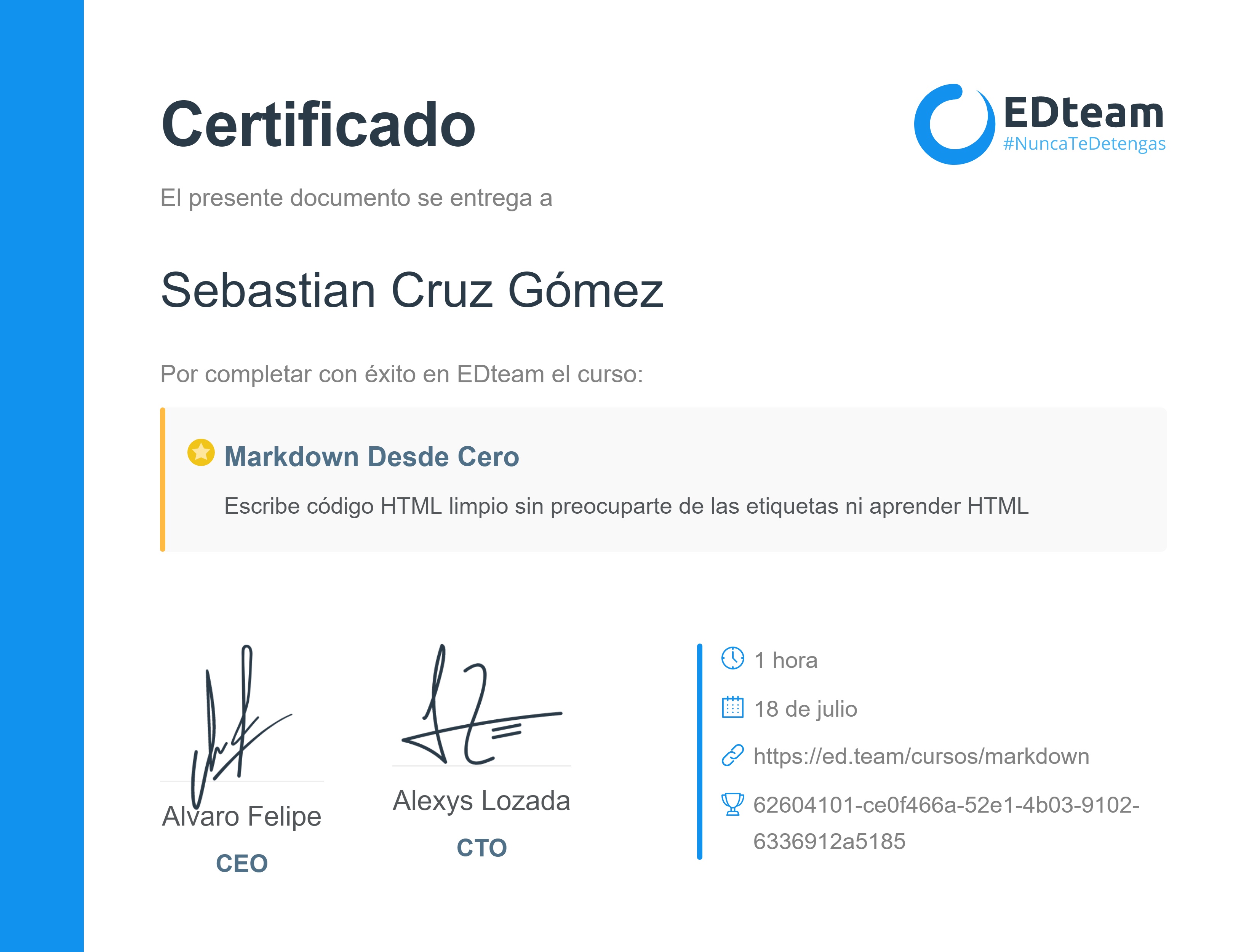 Certificado de curso