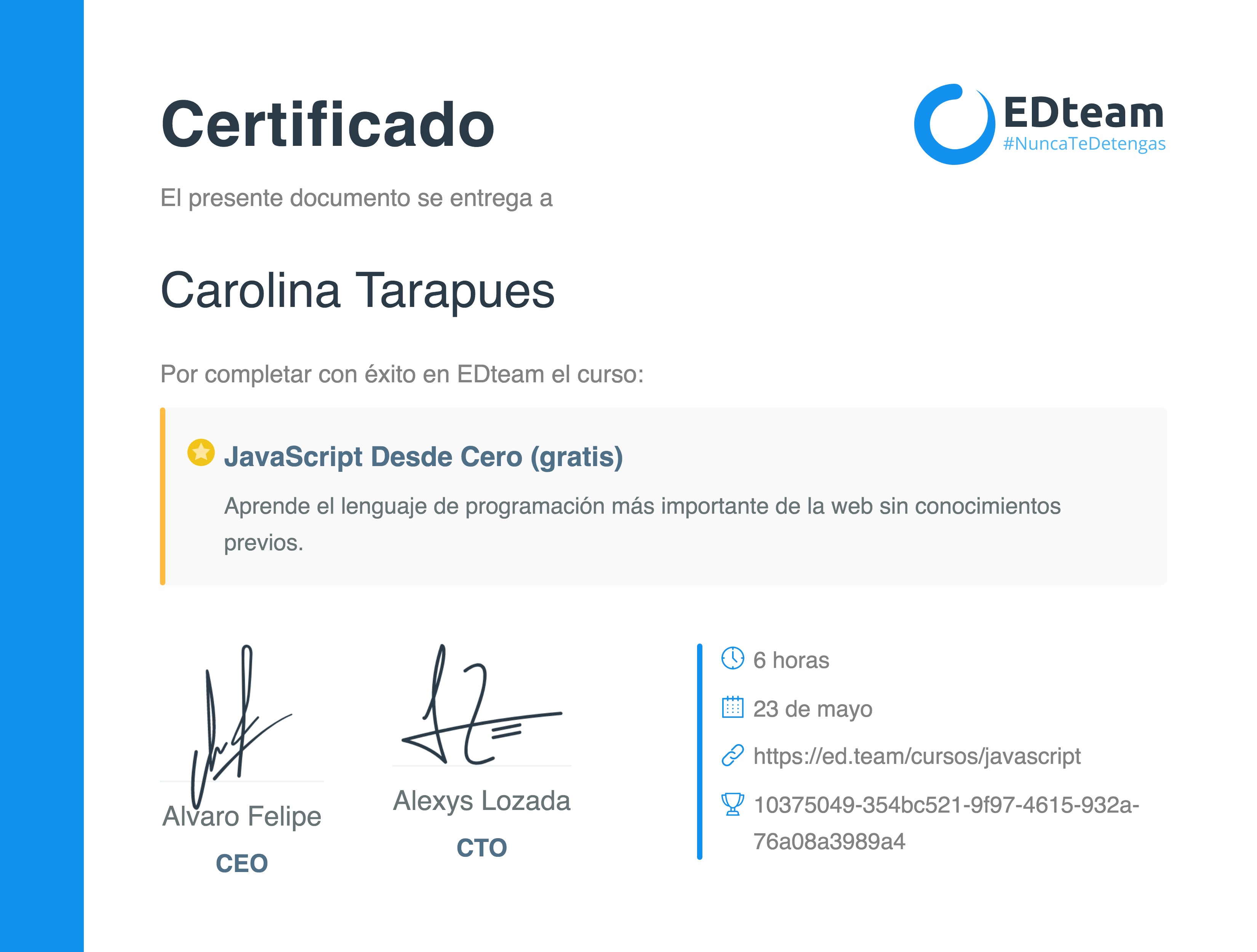 Certificado de curso