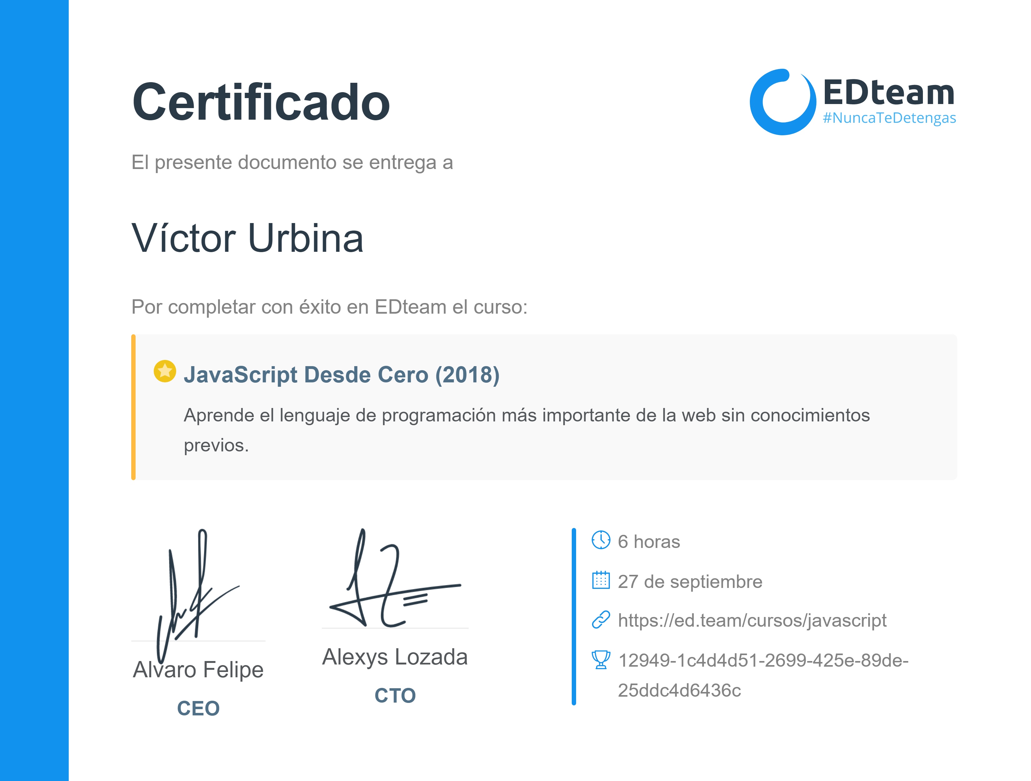 Certificado de curso